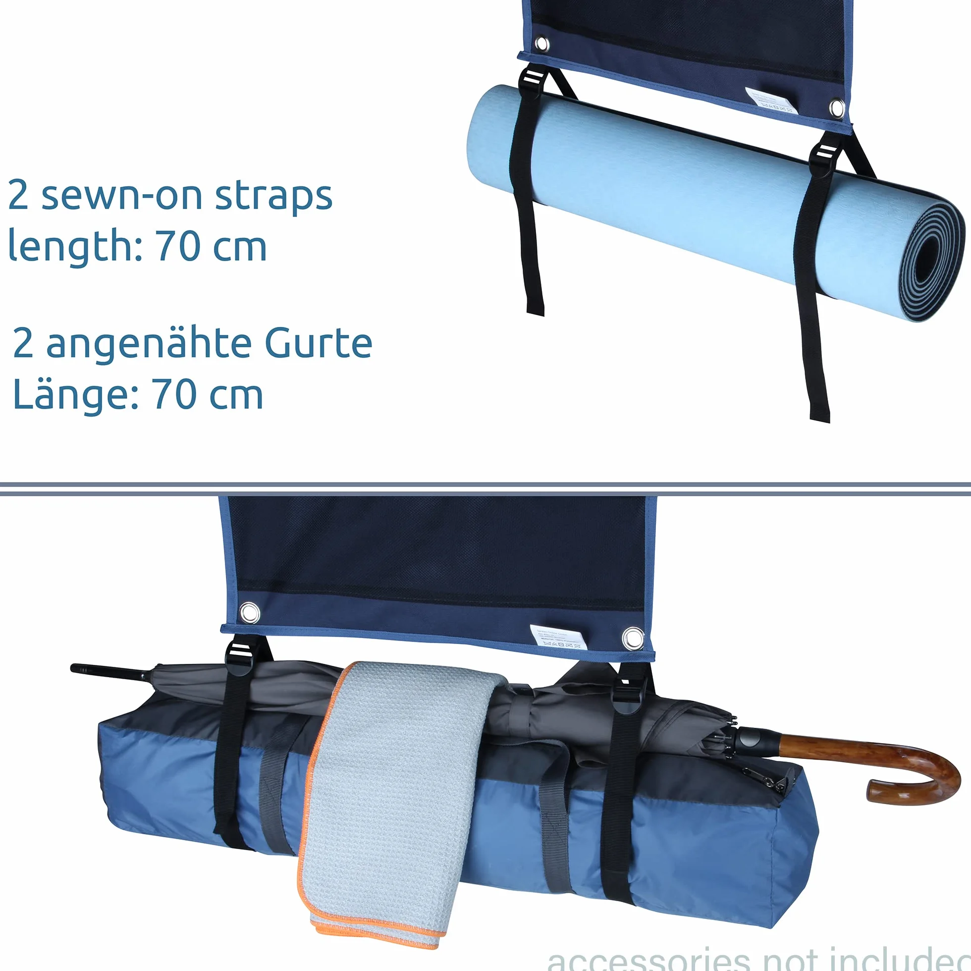 your GEAR Organizador de caravanas – Estante colgante/Barra de ganchos para caravana 45 – 140 cm | Variantes de bolsillo, zapatos, tableta, ancho, malla, ganchos | Almacenamiento de camping 4-12