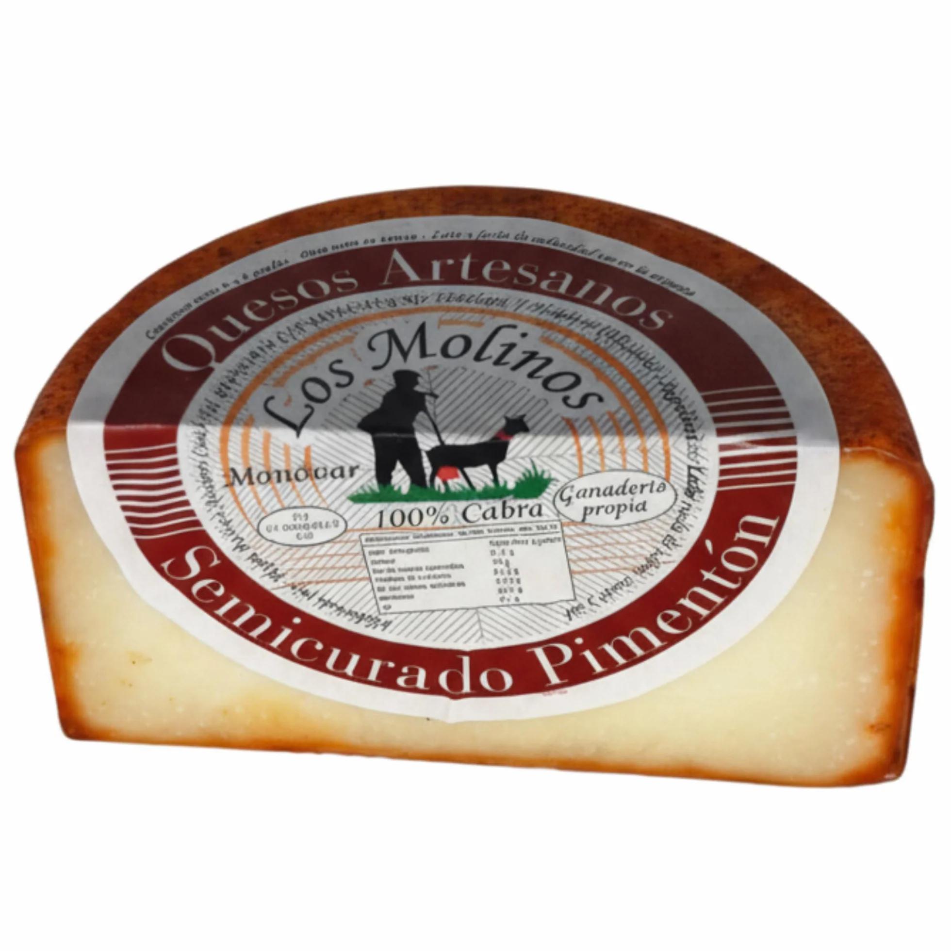 Queso Artesano Semi Curado Pimentón 100% Leche de Cabra Medio Gourmet