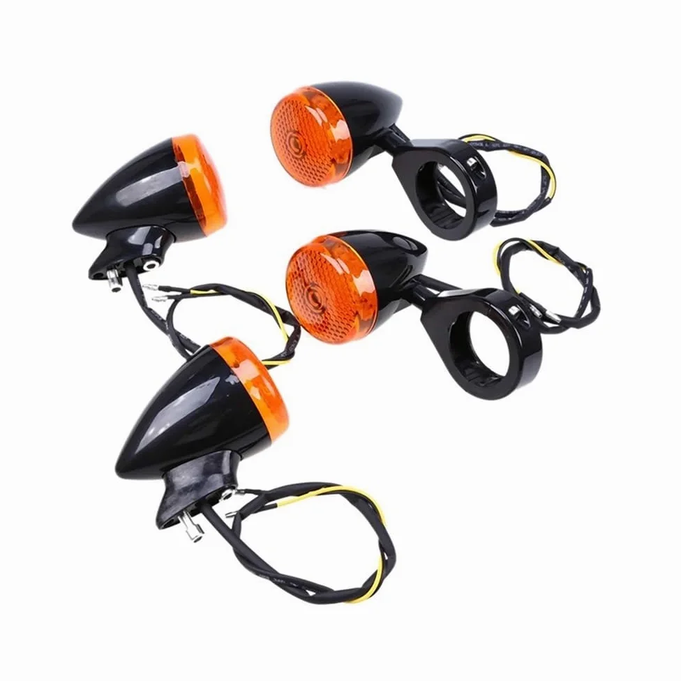 Intermitentes para Moto, 4 Uds LED Motocicleta Señal De Giro Indicador Intermitente Luz Scooter Intermitente Lámpara Se Adapta A La Mayoría De Motos para H&Arley