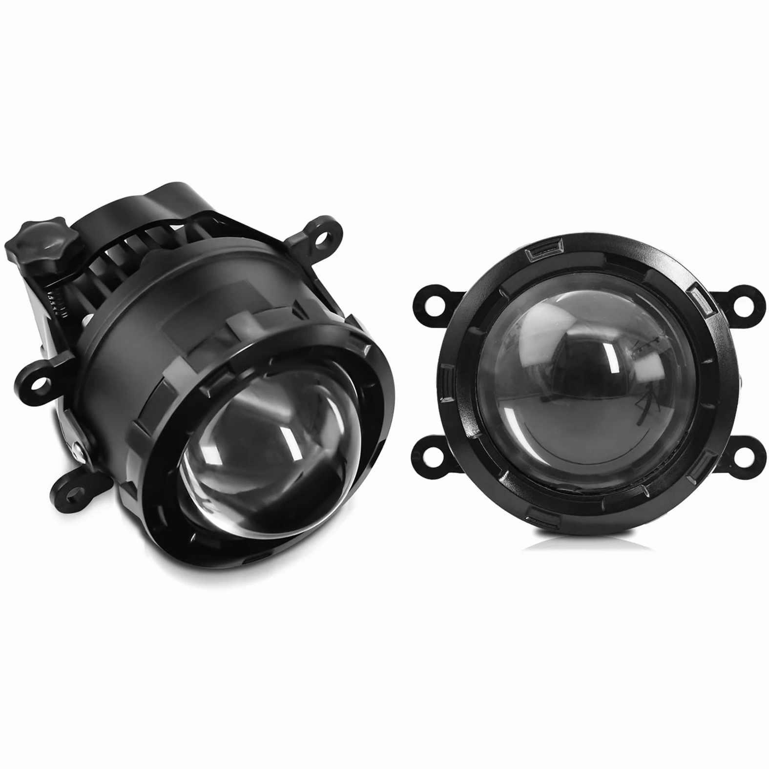 Shkalacar 2 Faros Antiniebla LED de 3 Pulgadas, Lente de Proyector LED Universal para Coche con Luz Blanca de 5500K y luz Amarilla de 3000K, Luz antiniebla LED
