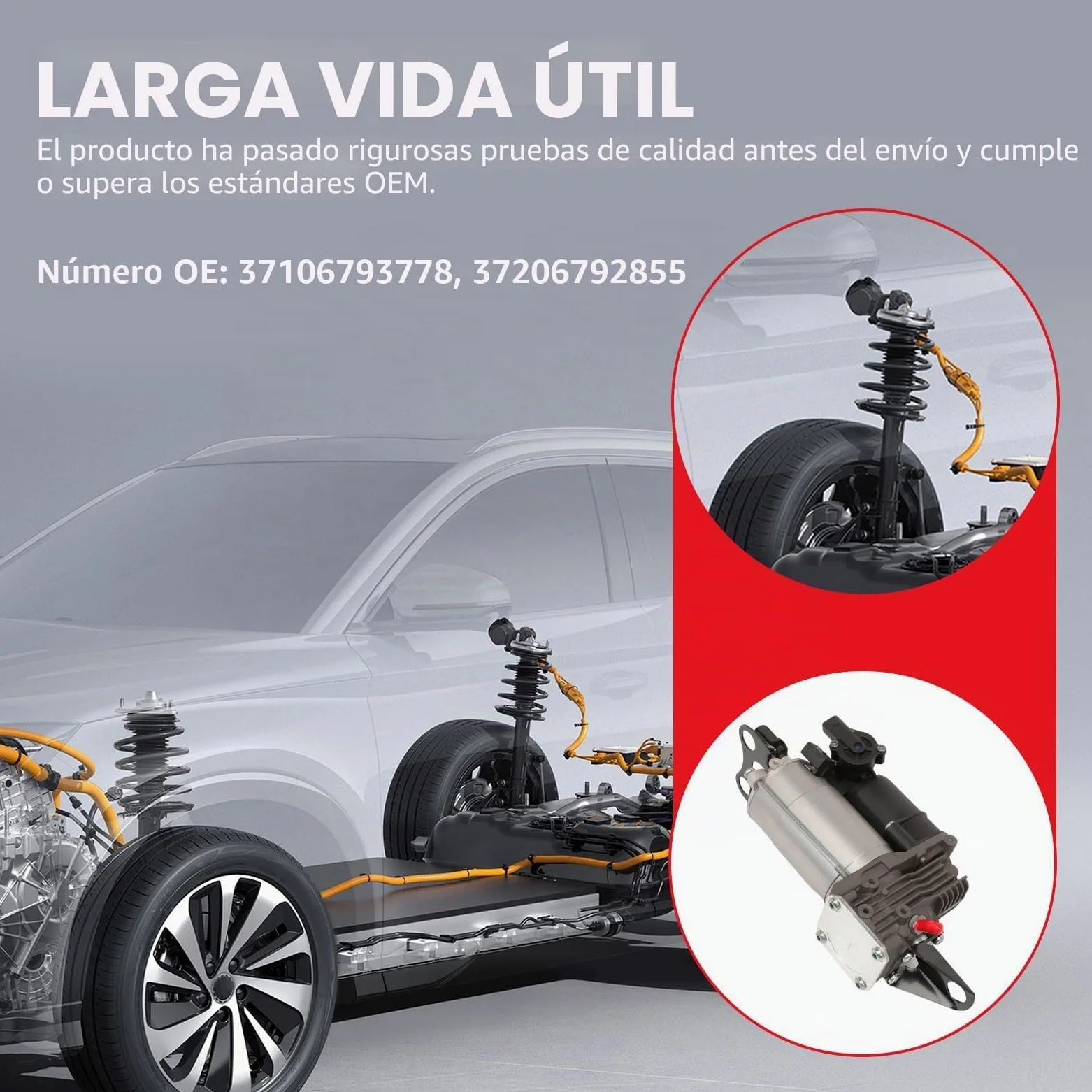 Compresor de Suspensión Neumática con Relé 5 pines 37106793778 para 5 E61 520d 520i 523i 525xd 525 Xi 525d 5D 37206792855