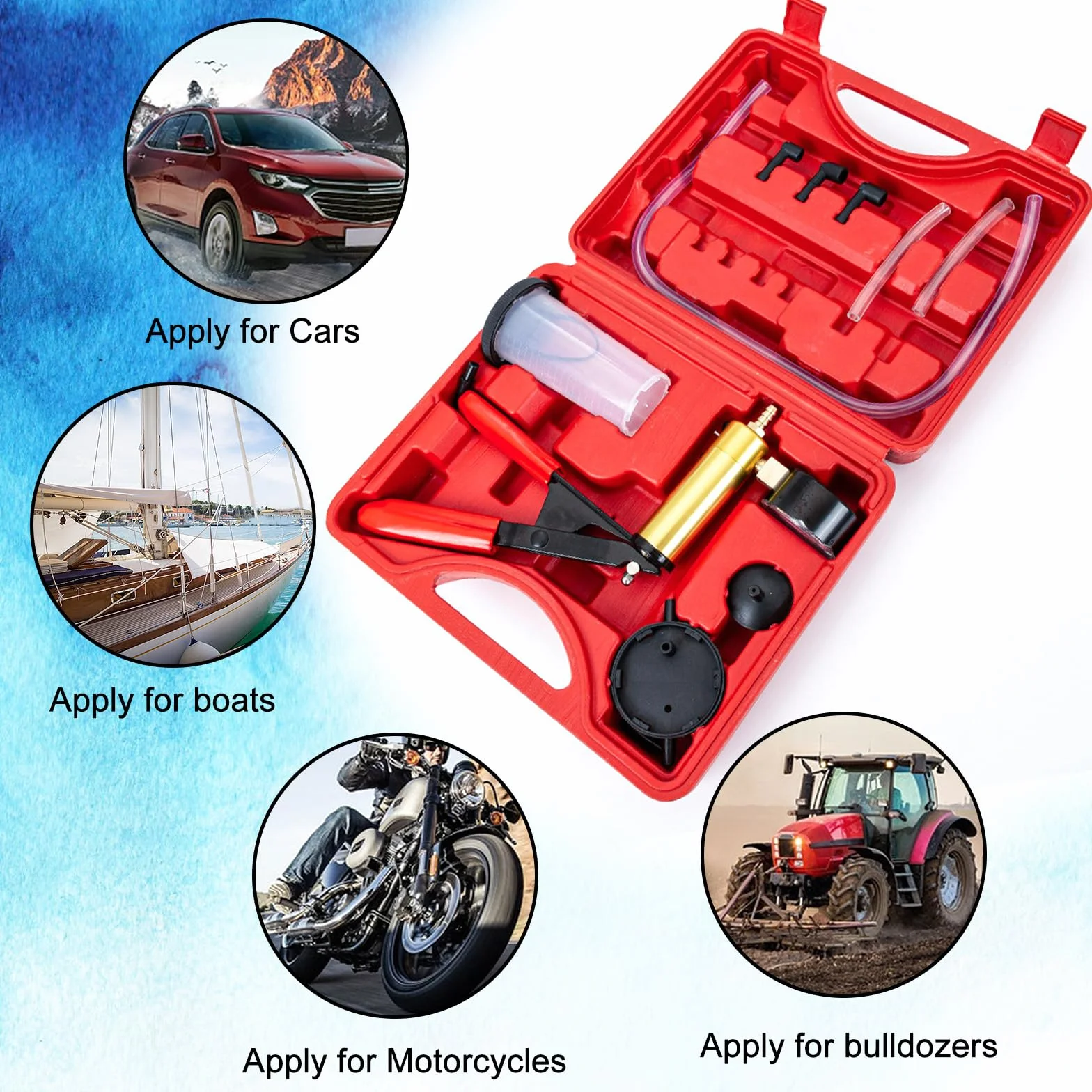 Kit profesional para purga de líquido de frenos, bomba manual para vaciar fácilmente los frenos de coche y moto