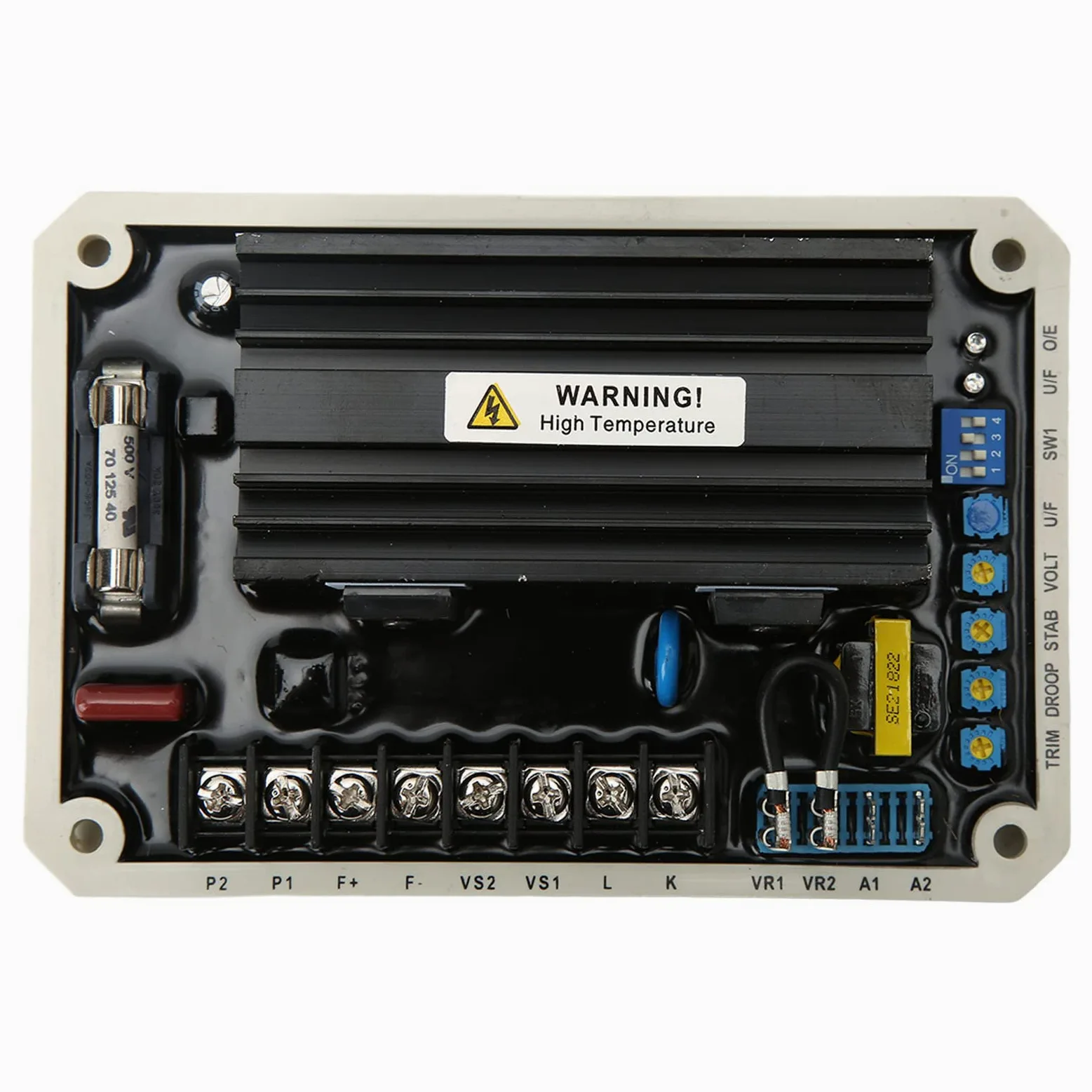 Omabeta Regulador de Voltaje del Generador sin Escobillas Control Estable para Generador Diésel AVR 170-510V Material ABS