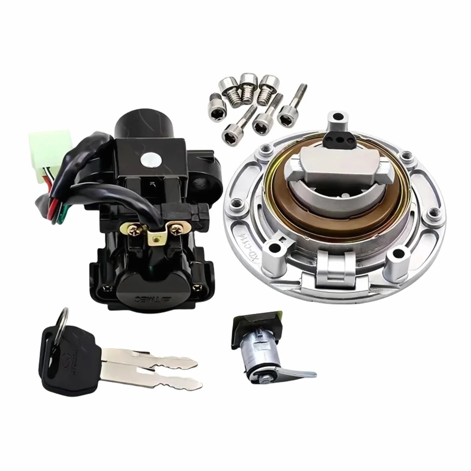 Juego De Llave Bloqueo Interruptor Encendido Y Tapa Combustible Para Compatible con Honda CB400 CB 400 1993-1998 Llave de bloqueo de asiento y tapa de combustible
