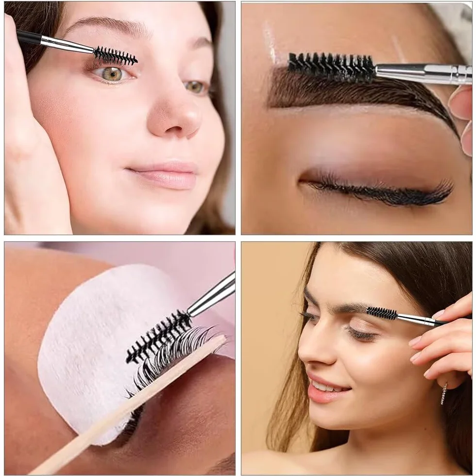 Cepillos de pestañas reutilizables, peine portátil para extensión y levantamiento de cejas
