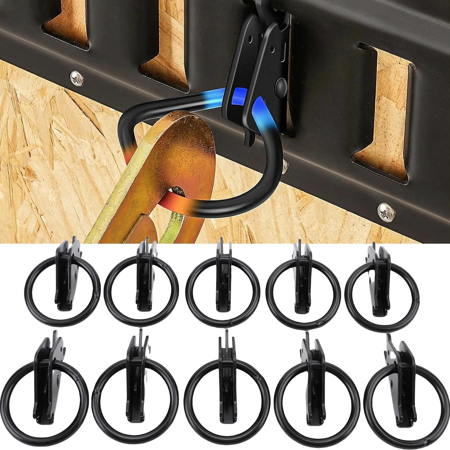 banapoy E Track O Anning Ating Anchors, 10Pcs de Servicio Pesado E del de Riel de Empate, 2500lbs de Carga de Trabajo, para Camiones, Remolques, Camionetas, Camas Planas