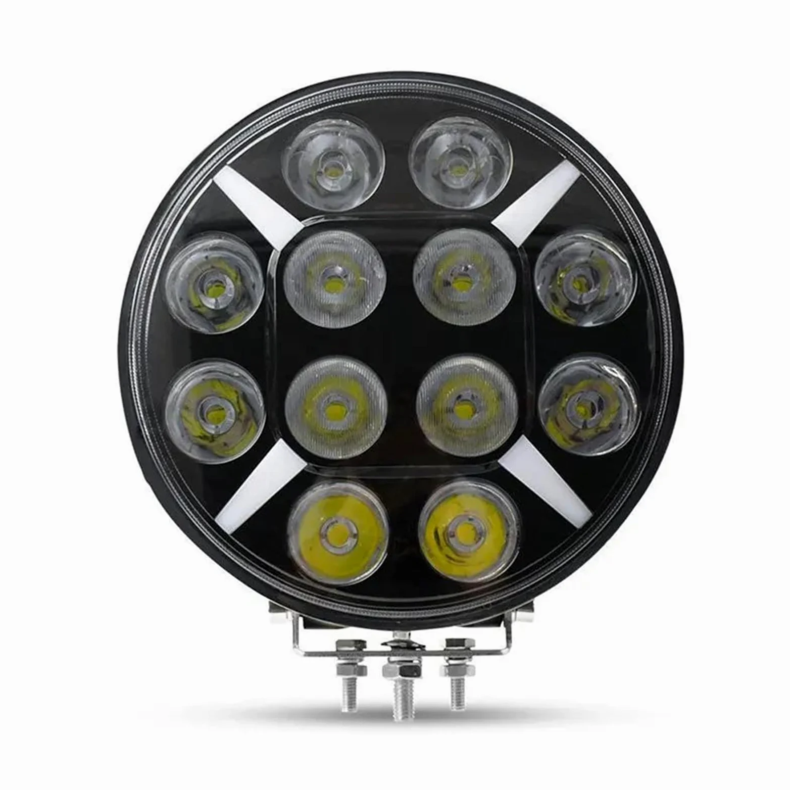 Auto Conjuntos faros 1 Luz LED Redonda Todoterreno De 9 Pulgadas Para Conducción Camiones Foco Trabajo Faro Delantero Con Intermitente