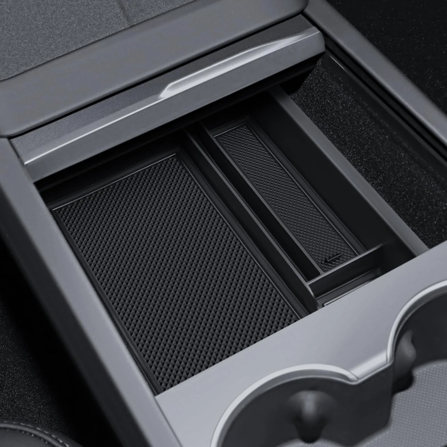 Organizador de Consola Central para Tesla Model Y 2025-2026 y Model 3 2024-2026 Caja de Almacenamiento con Material Aterciopelado Tesla Juniper Highland Accesorios