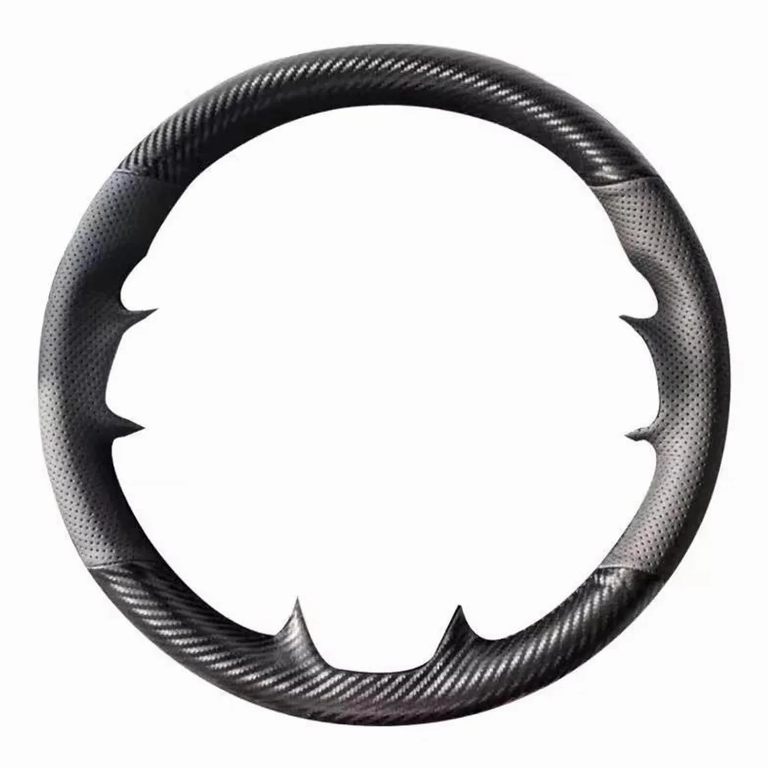 para N&issan para Patrol Y61 Funda para Volante De Coche De Cuero Negro(Carbon Black)