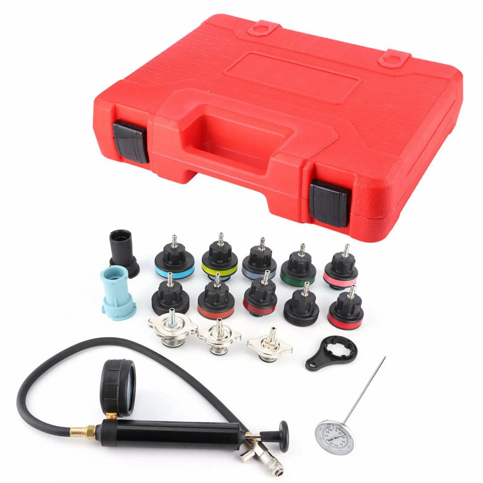 Kit de Prueba presión del radiador, Herramienta Universal for el refrigeración automóvil, Detector Fugas Agua for automóviles