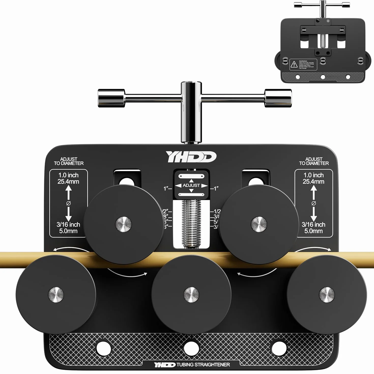 Enderezador de Tubos para Diámetros de 4,7 mm a 25,4 mm, Herramienta Ajustable para Enderezar Tubos de Freno, para Tubos de Cobre, Aluminio, Acero, Tubos Doblados y Líneas de Combustible