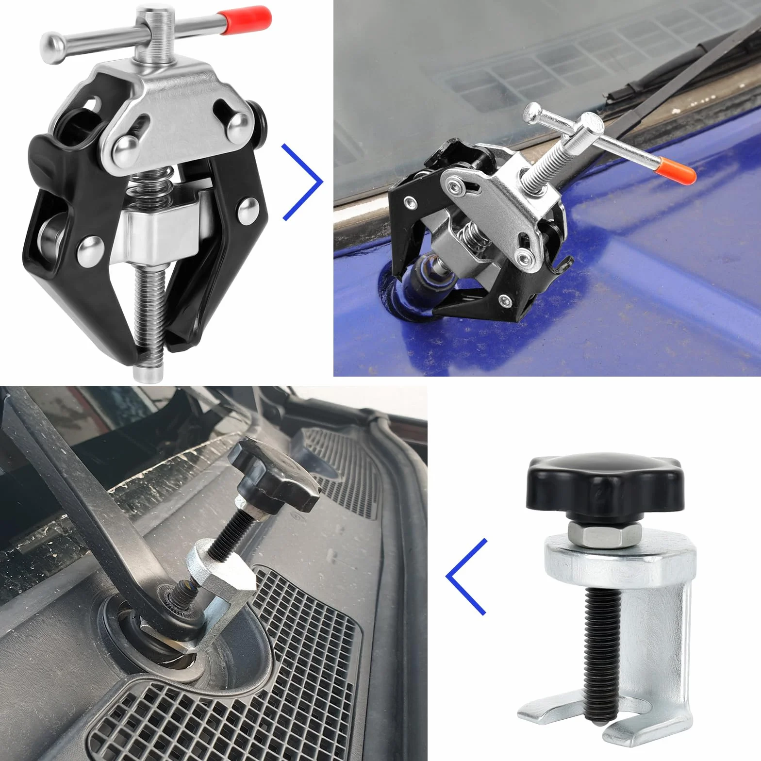 3pcs Extractor de Brazo de Limpiaparabrisas,Herramienta de Reparación de Brazo de Limpiaparabrisas Estrattore Tergicristallo Herramienta de Extracción de Brazo para Parabrisas Ajustable 9-30mm