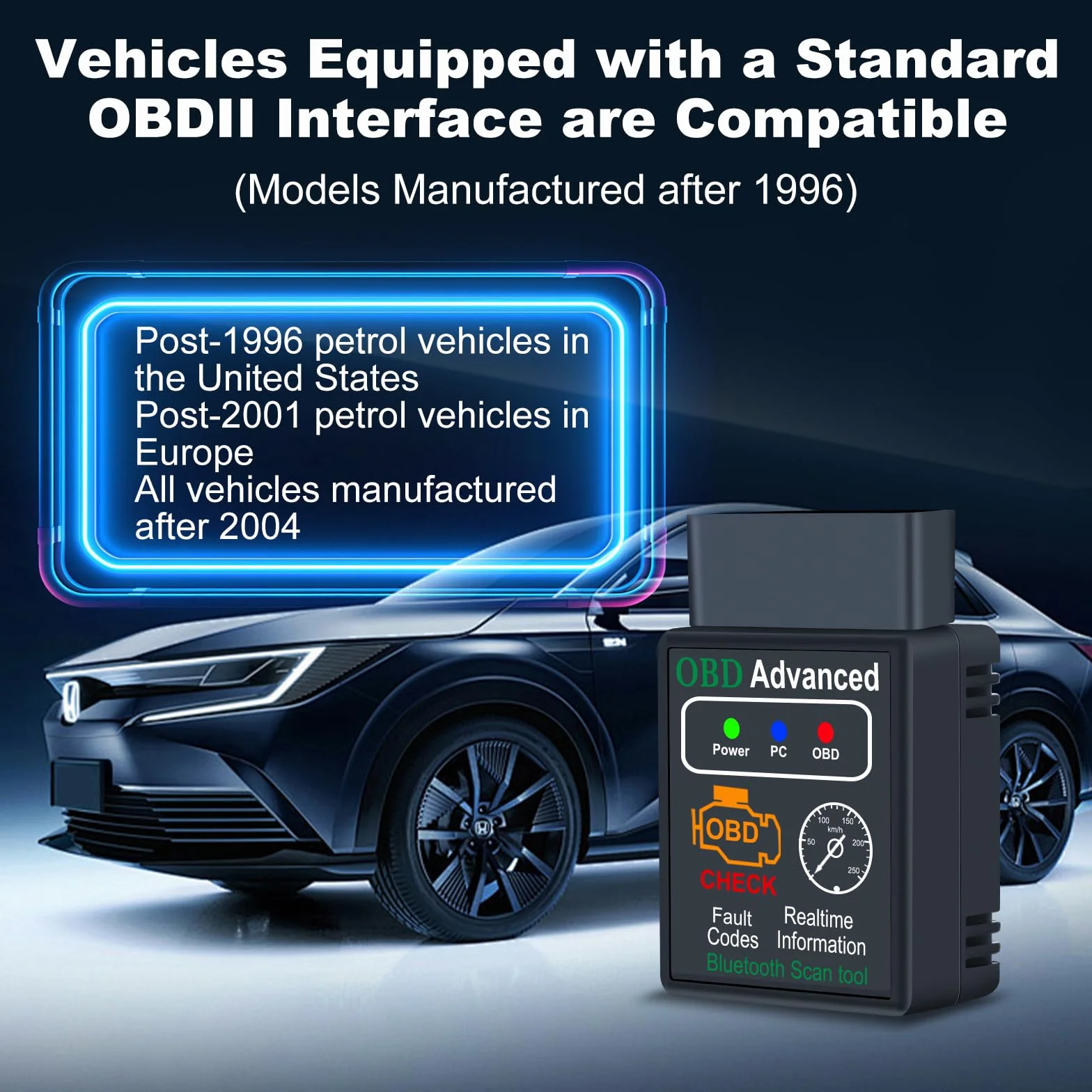 OBD2 Diagnosis ELM 327, Diagnosis Coche Multimarca, Maquina Diagnosis Coche con Múltiples Protocolos, Escaner para Coches para iOS, Android y Windows. Para Vehículos Fabricados Después de 1996.