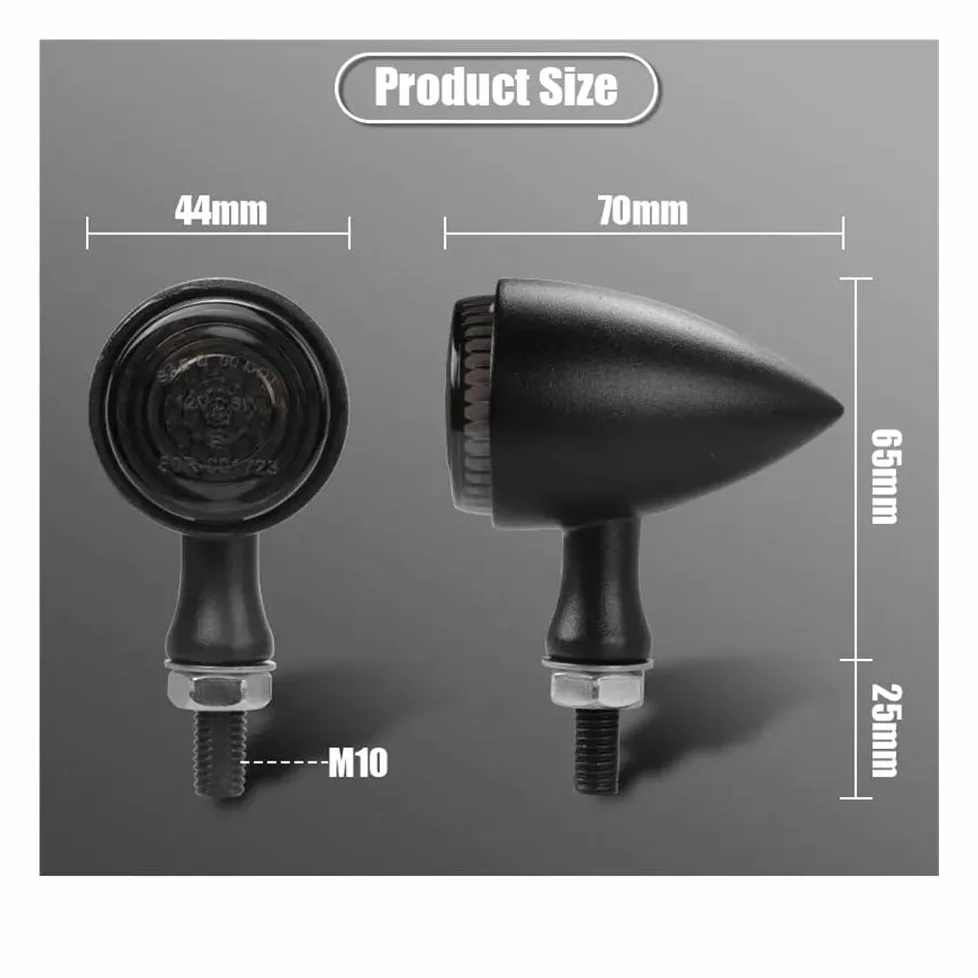 Luces Señal Giro Luz LED De Señal Giro Para Motocicleta Metal | Luz LED De Señal Giro Para Motocicleta Metal 10mm, Lámpara Intermitente Tipo Bala, Luces Led Modo Clignotants Para Moto