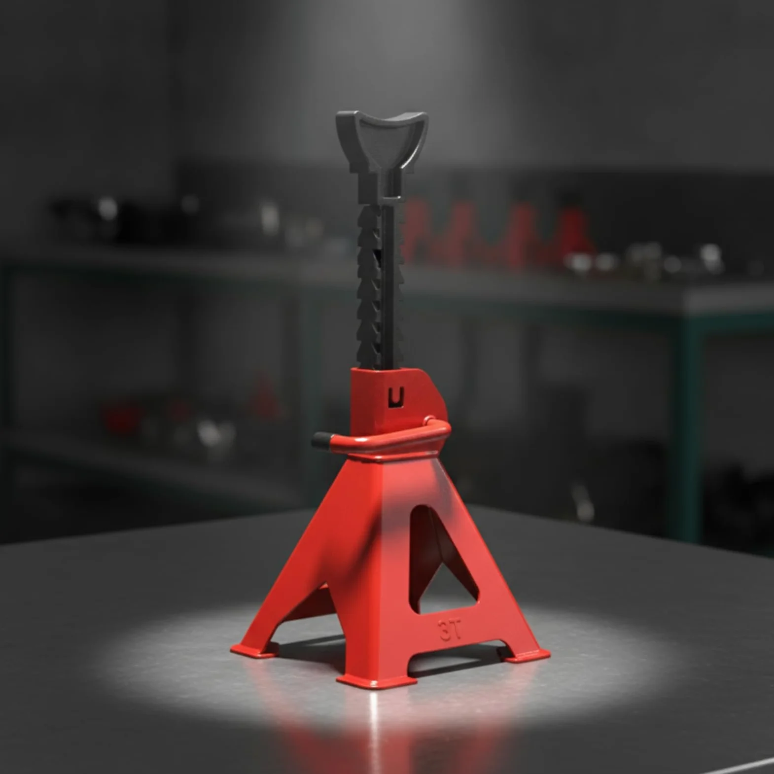 Caballete Seguro Soporte Metálico para Garaje, Soporte De Seguridad De 3 Toneladas, Modelo Extra Grueso De 3M 3.1KG Neto Por Unidad