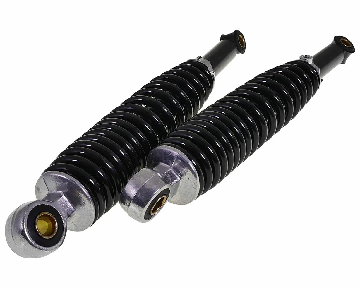 2EXTREME juego amortiguadores 320 mm ajustables negros compatible con Puch Condor 50 2T AC, Maxi S/N 50 2T AC – suspensión mejorada
