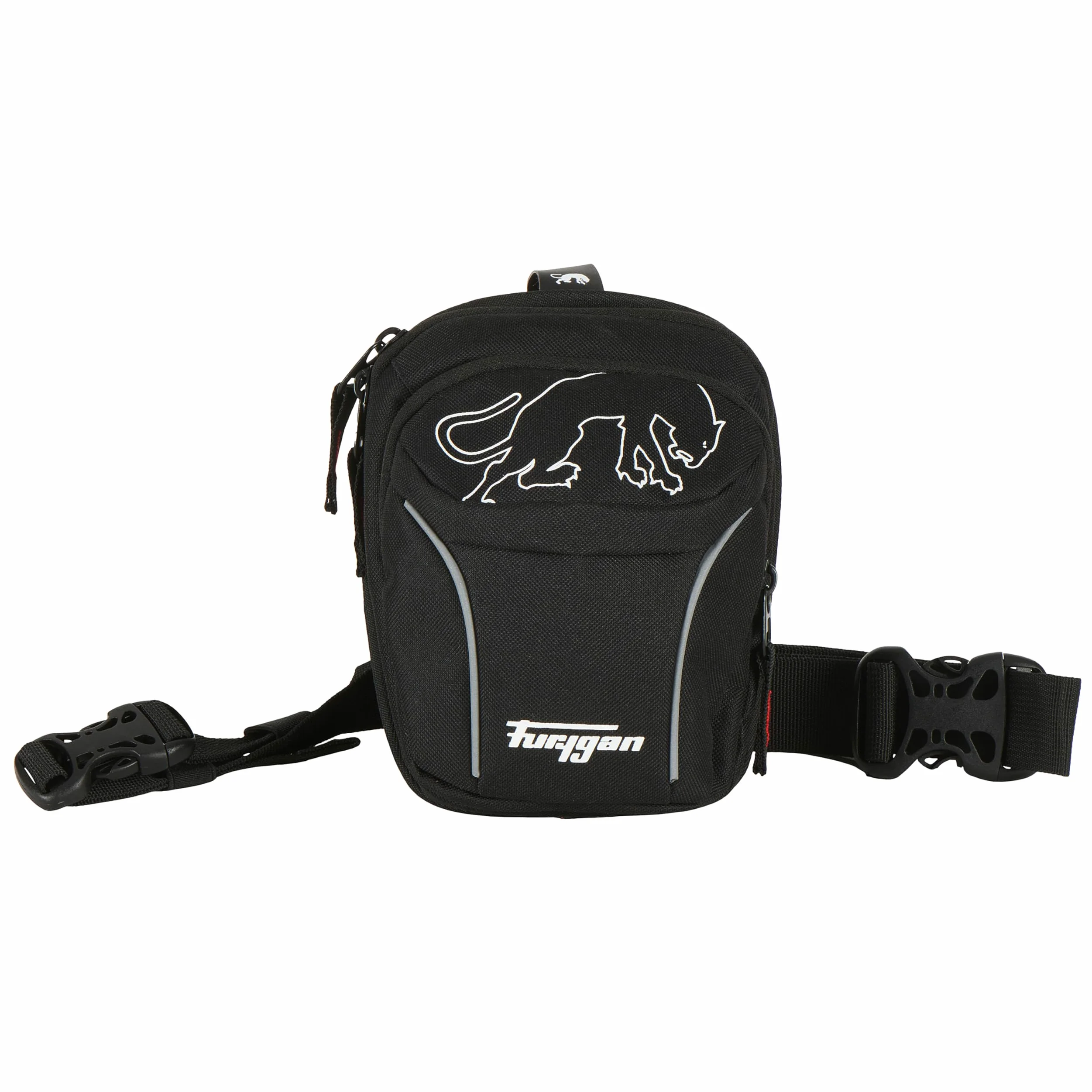 Furygan Colt EVO 2 - Bolsa de Pierna de Motocicleta - 1,5L Impermeable con Correas Ajustables e Inserciones Reflectantes - Práctica para Motociclista
