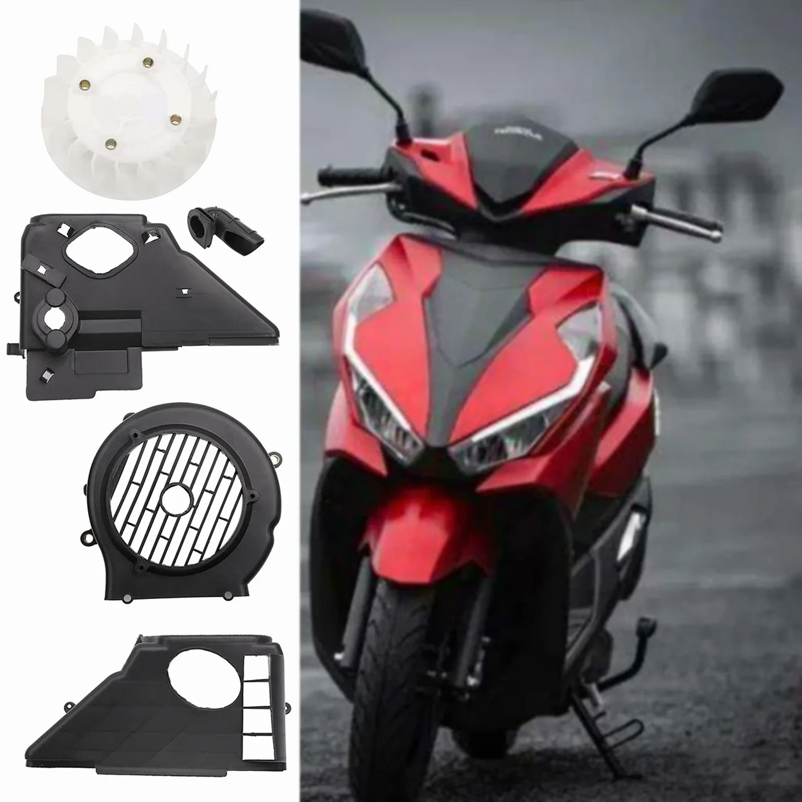 Juego de cubierta de refrigeración por aire con cubierta de ventilador para motor ATV Go Kart Scooter de 150 cc