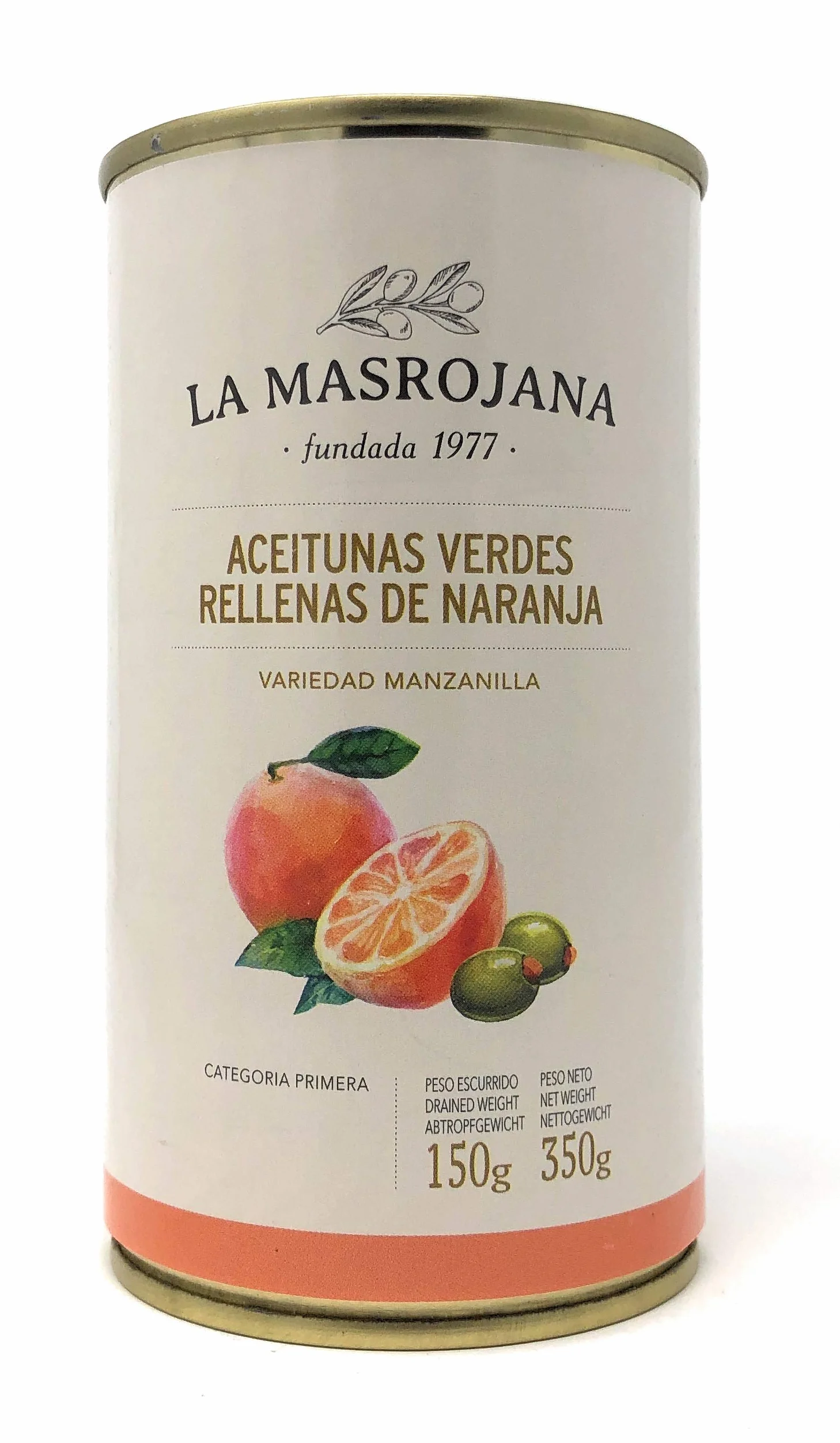 La Masrojana Aceitunas Manzanilla rellenas de naranja 150g