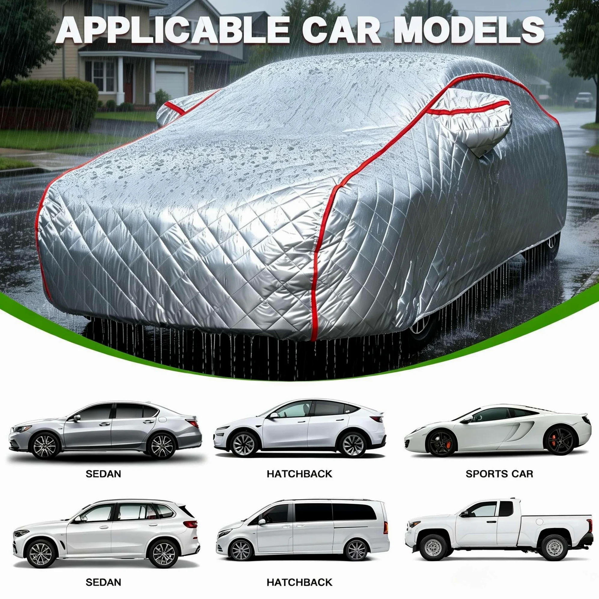 Funda Coche Antigranizo para Opel Cascada Cabriolet,Funda Coche Exterior,Engrosamiento ProteccióN contra Granizo,Impermeable Resistente UV Polvo Lluvia Nieve