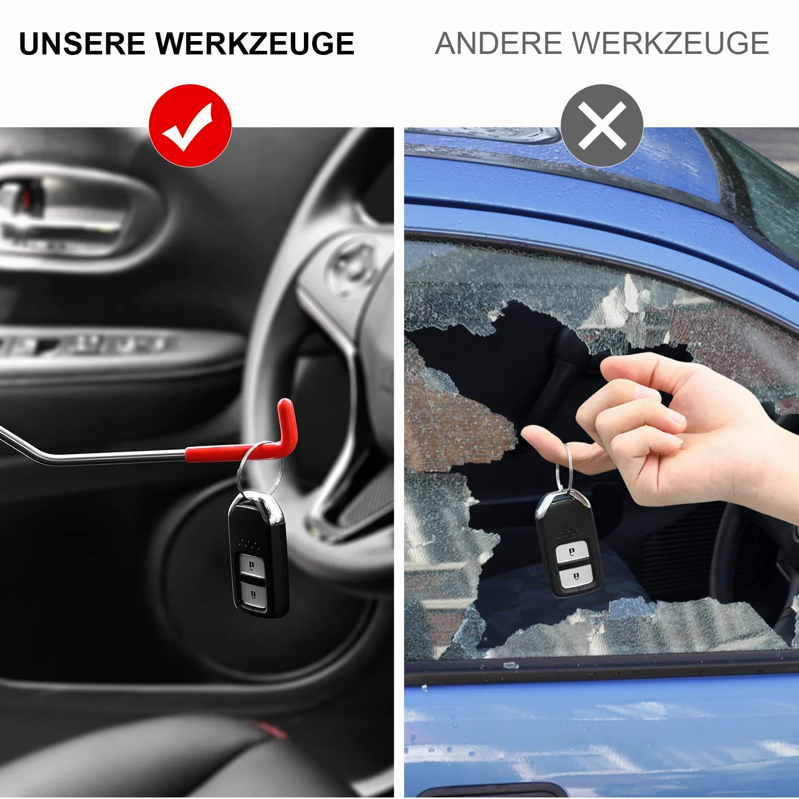 Kit de herramientas para coche, 16 herramientas, Kit de desbloqueo de Puerta de Coche, kit de agarrador de Largo Alcance de fácil Acceso, bolsa de cuña de aire, herramientas profesionales para coche