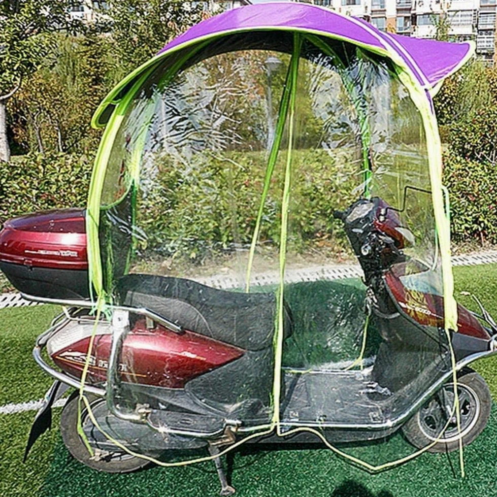 Parasol Impermeable para Motocicleta eléctrica, Parasol Totalmente Cerrado para Scooter, para Movilidad, Protector Solar y Cortina Transparente Universal para Lluvia