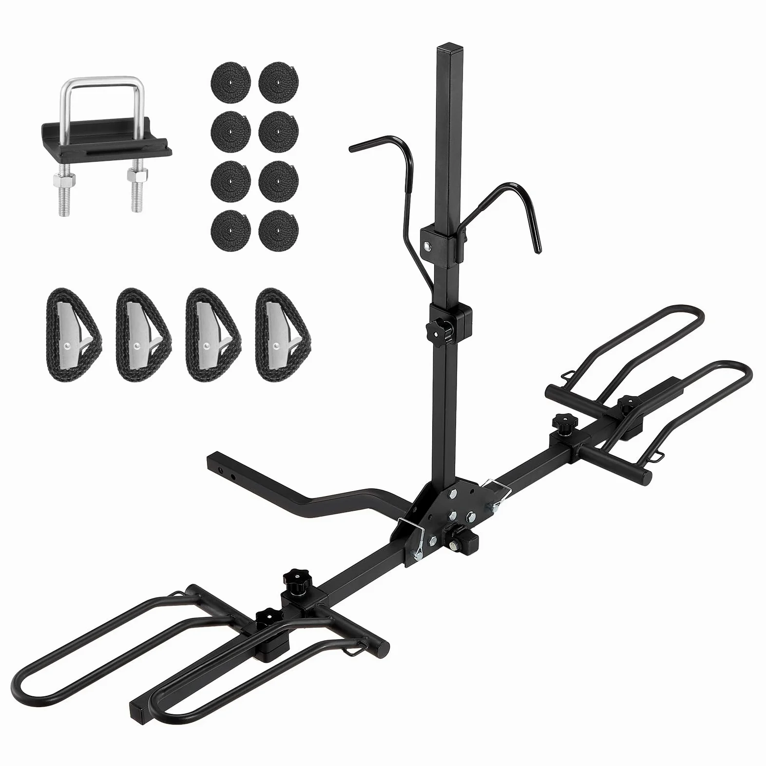 VEVOR Portabicicletas para 2 Bicicletas Portaequipajes con Enganche Capacidad de Carga Máxima de 36 kg Compatible con Receptores de 30/51 mm para Coches SUV Autocaravana Camión Viajes Desplazamientos