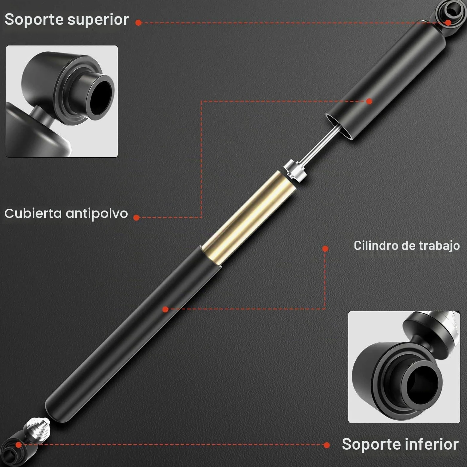 Frankberg 2 amortiguadores traseros de 456 mm a presión de gas 9830295580 | Compatible con: C5 Aircross A