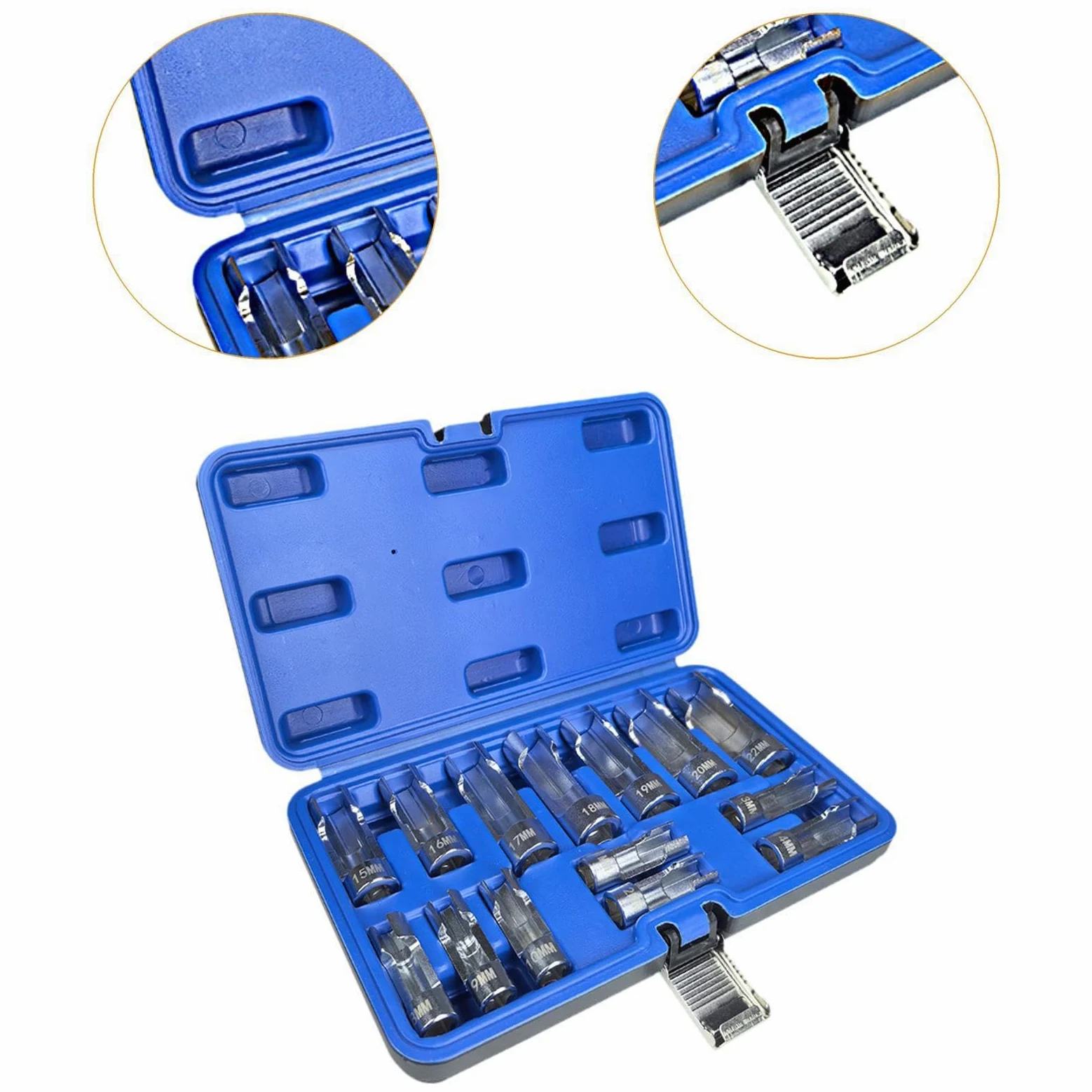 14 Llaves de Vaso Universales para Sensores de Oxígeno de Coche de 8 Mm a 22 Mm.
