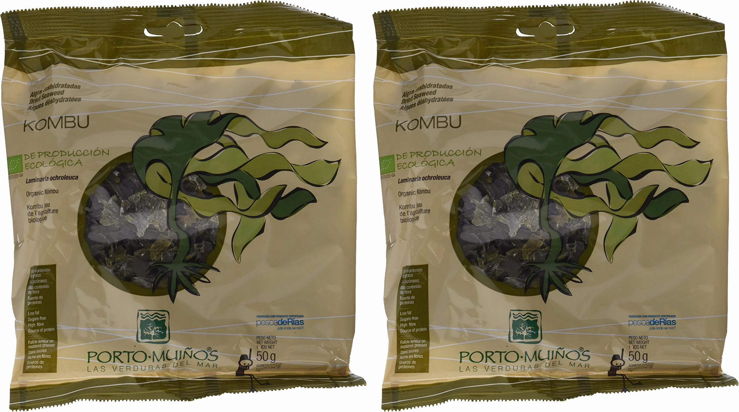 Porto Muiños Alga Kombu Deshidratada 2 x 50 g Paket 100 g