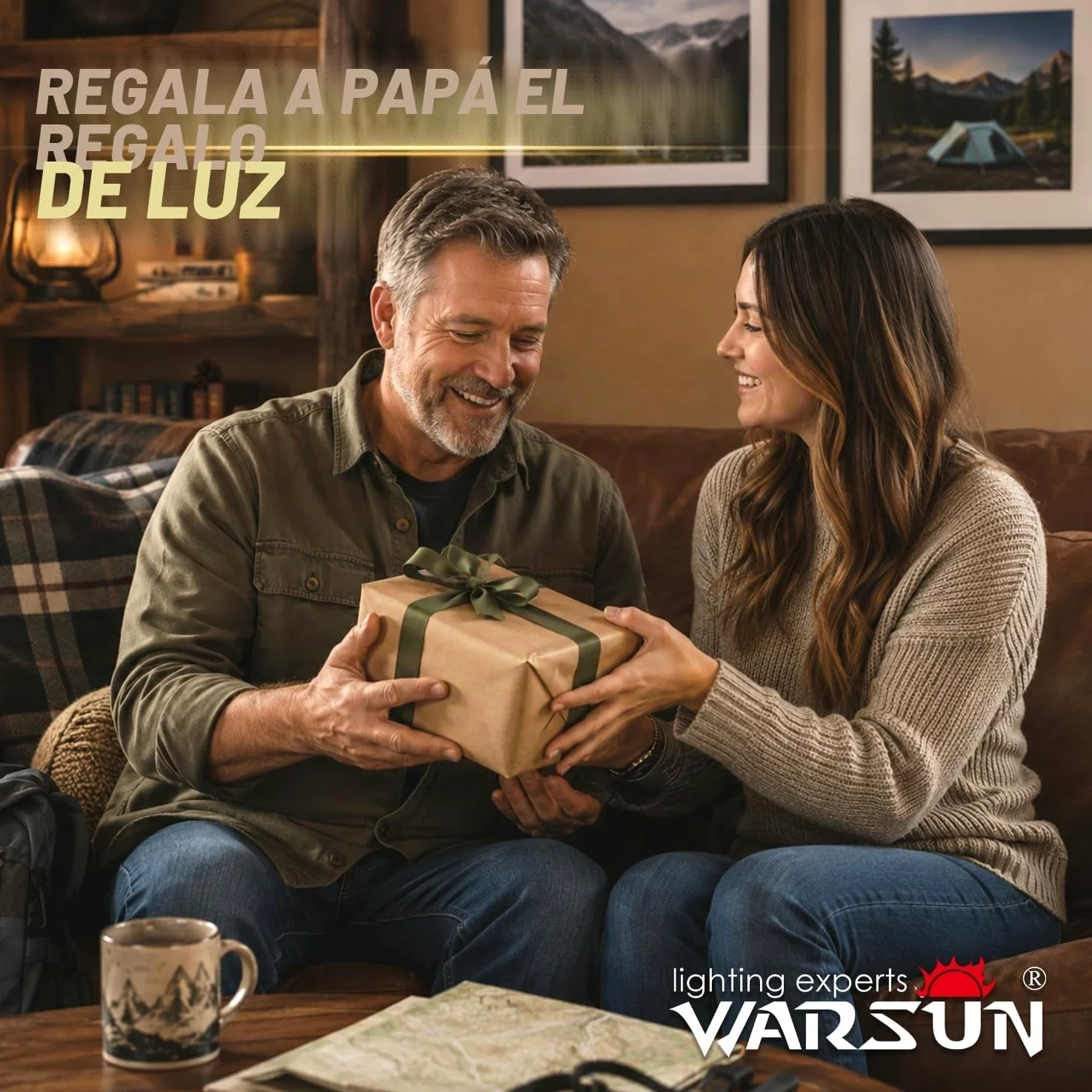 WARSUN 2-Pack Lámparas de Trabajo LED Recargables 1500LM COB con Imán y Gancho Amarillo