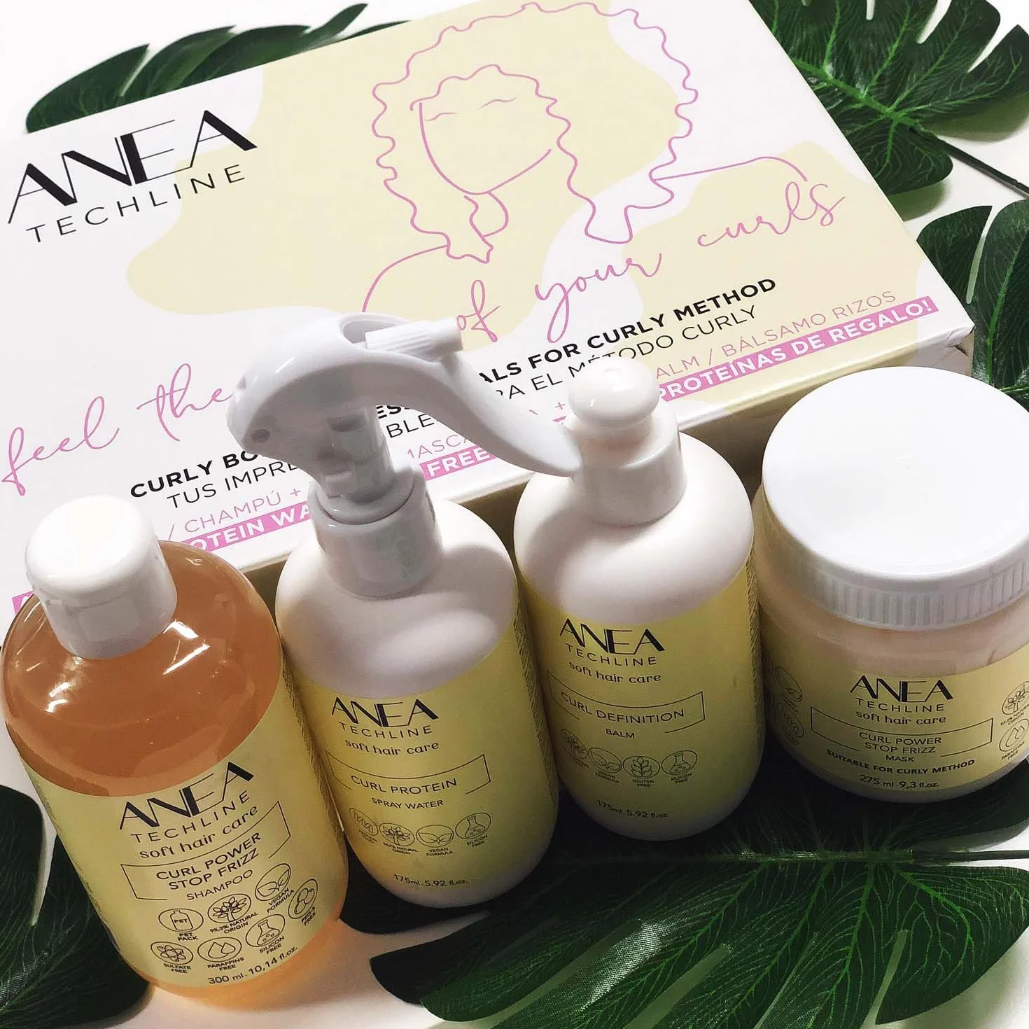 Kit Método Curly Natural Anea Techline 4 pasos Rizos Perfectos