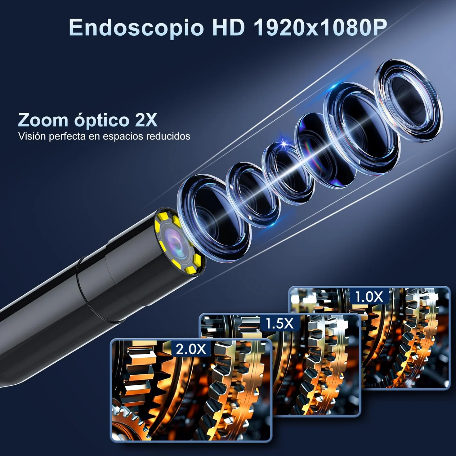 SKYBASIC Endoscopio Cámara de Inspección, 4.3" IPS 1080P HD Cámara de Inspección Boroscopio con 8 LED, Camara Inspeccion Tuberias Impermeable IP67, para Automóviles, Paredes y Desagües（20M）