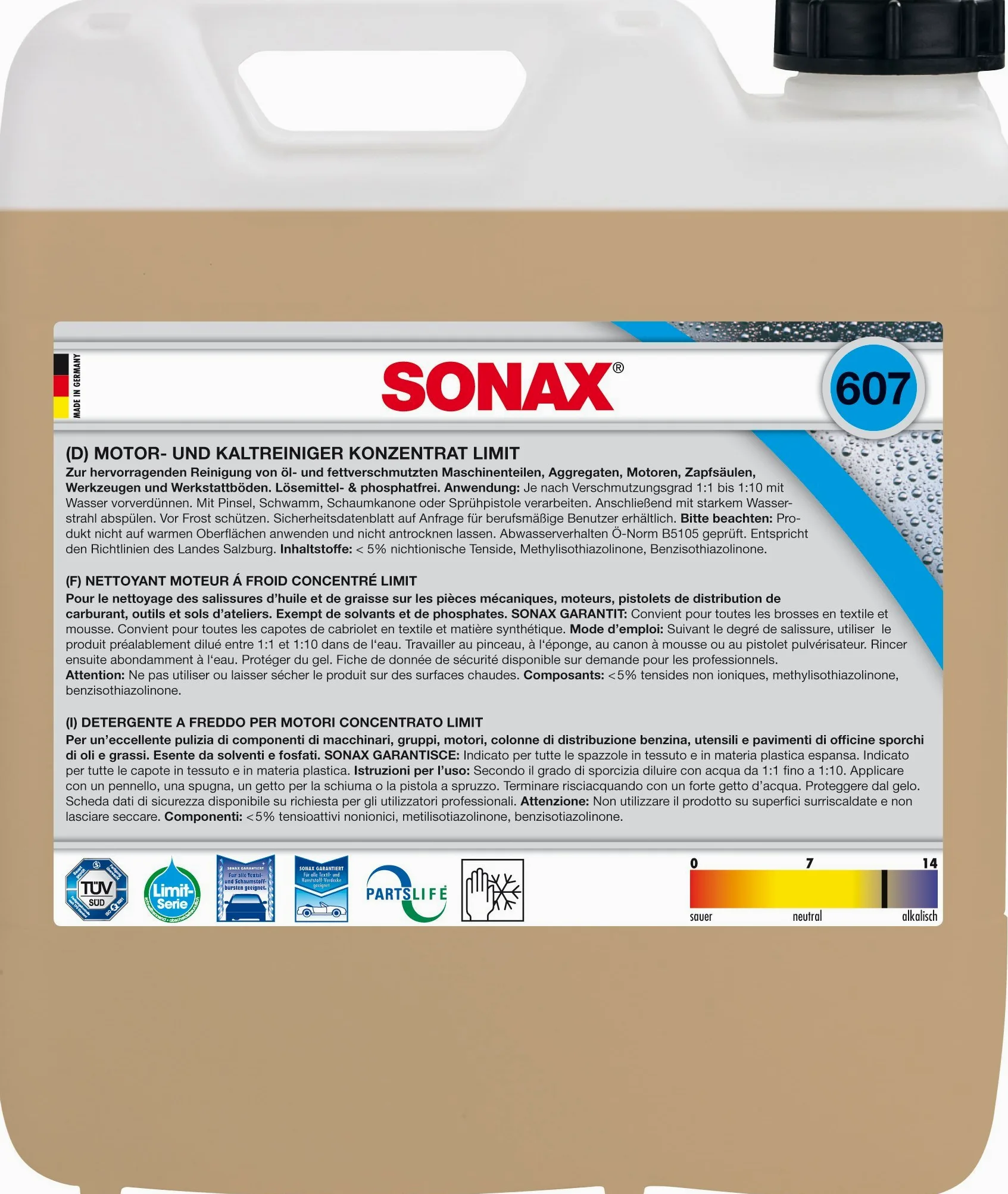 Sonax 06076000 Motor y kaltrein Papelera concentrado, 10 L