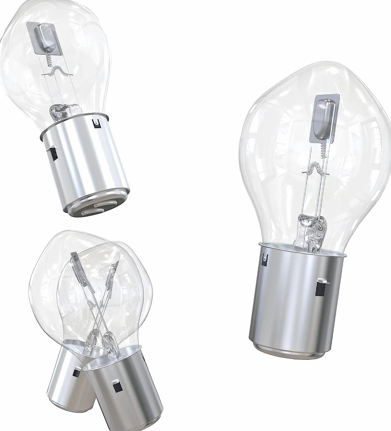 LIGHTWORLD24 10 unidades BA20d S2 35/35W 12V bombillas halógenas para motocicleta – luz de carretera y cruce súper brillante – faro delantero para scooter, ciclomotor, moto, lámpara Bilux