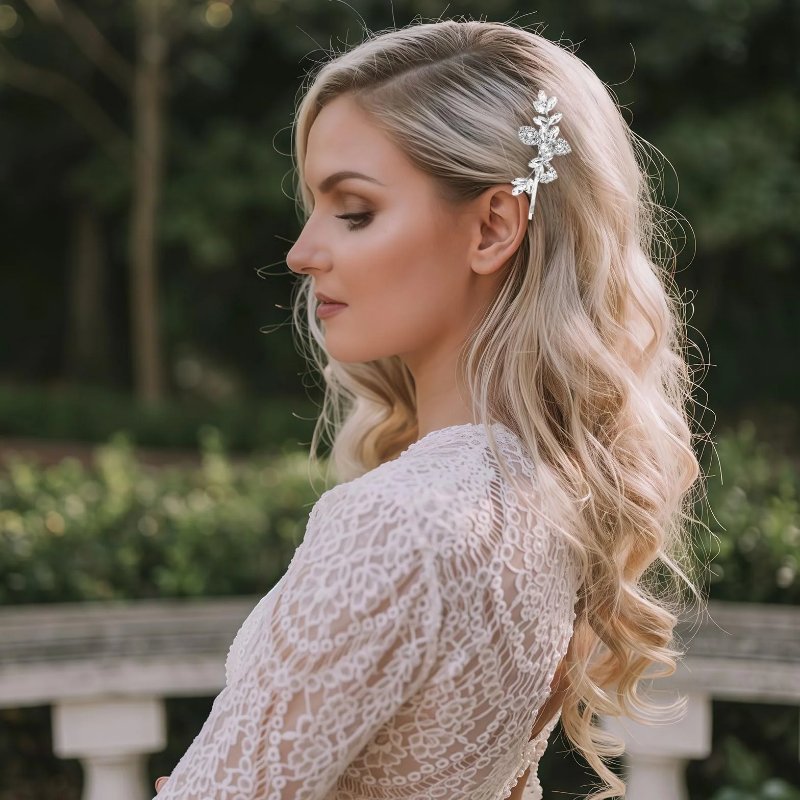 Horquillas de strass para mujeres accesorios para el cabello con flores plateadas brillantes pasadores de cristal
