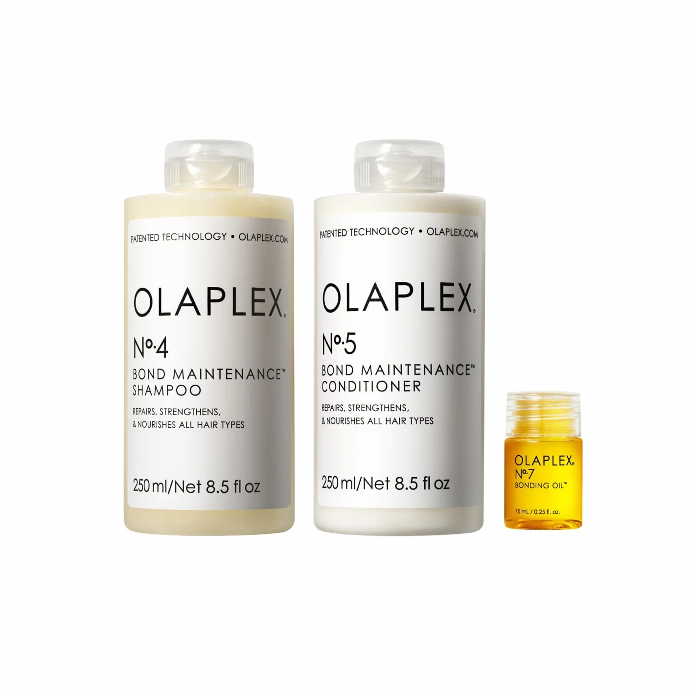 Olaplex Wash and Shine Hair Kit Nº.4, 5 y 7 Champú y Acondicionador Set Antiencrespamiento 72h Bonding Oil