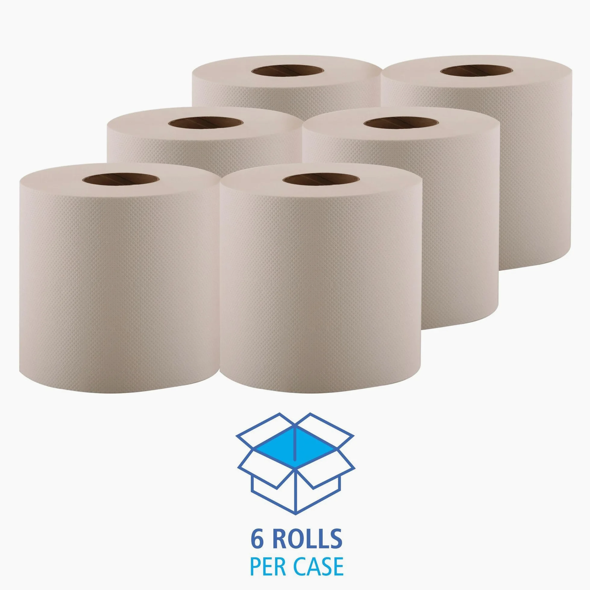 Boardwalk 6400 Toallas de mano extraíbles, 2 capas, perforadas, 19 x 25 cm, 600 hojas por (paquete de 6 rollos), papel, blanco, 1 paquete