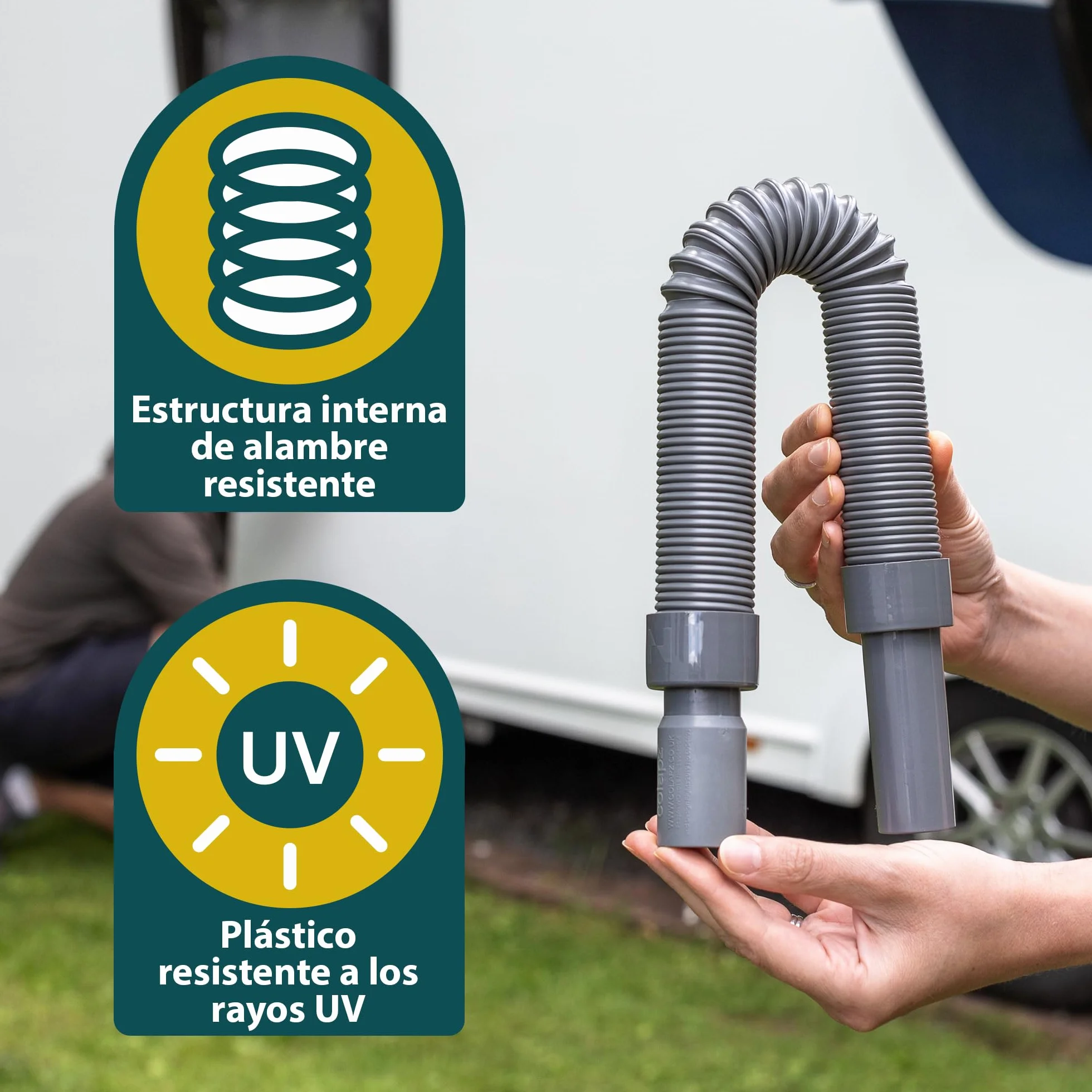 Colapz Tubo Flexible para Desagüe de Aguas Grises - 4 Mangueras Extensibles hasta 1m - Caravanas y Autocaravanas Accesorios
