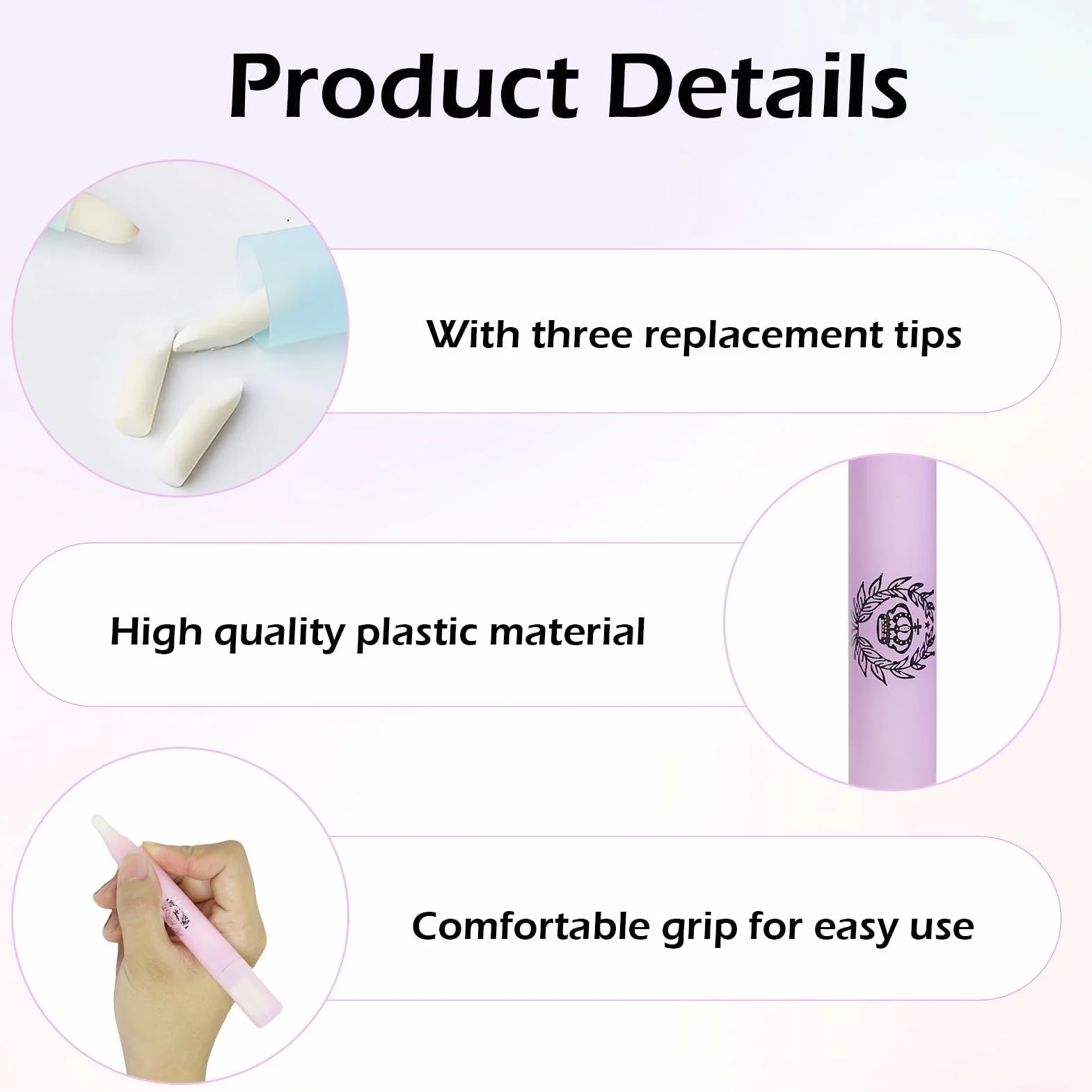 Nail de la Nueva Belleza Corrector de Esmalte de Uñas, Pluma de Manicura con 3 Puntas de Repuesto