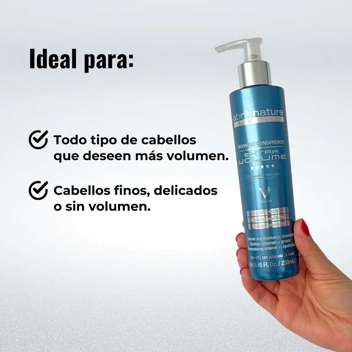 Abril et Nature Set Cuidado Capilar Profesional Extra Volume 550ml Champú Mascarilla Spray