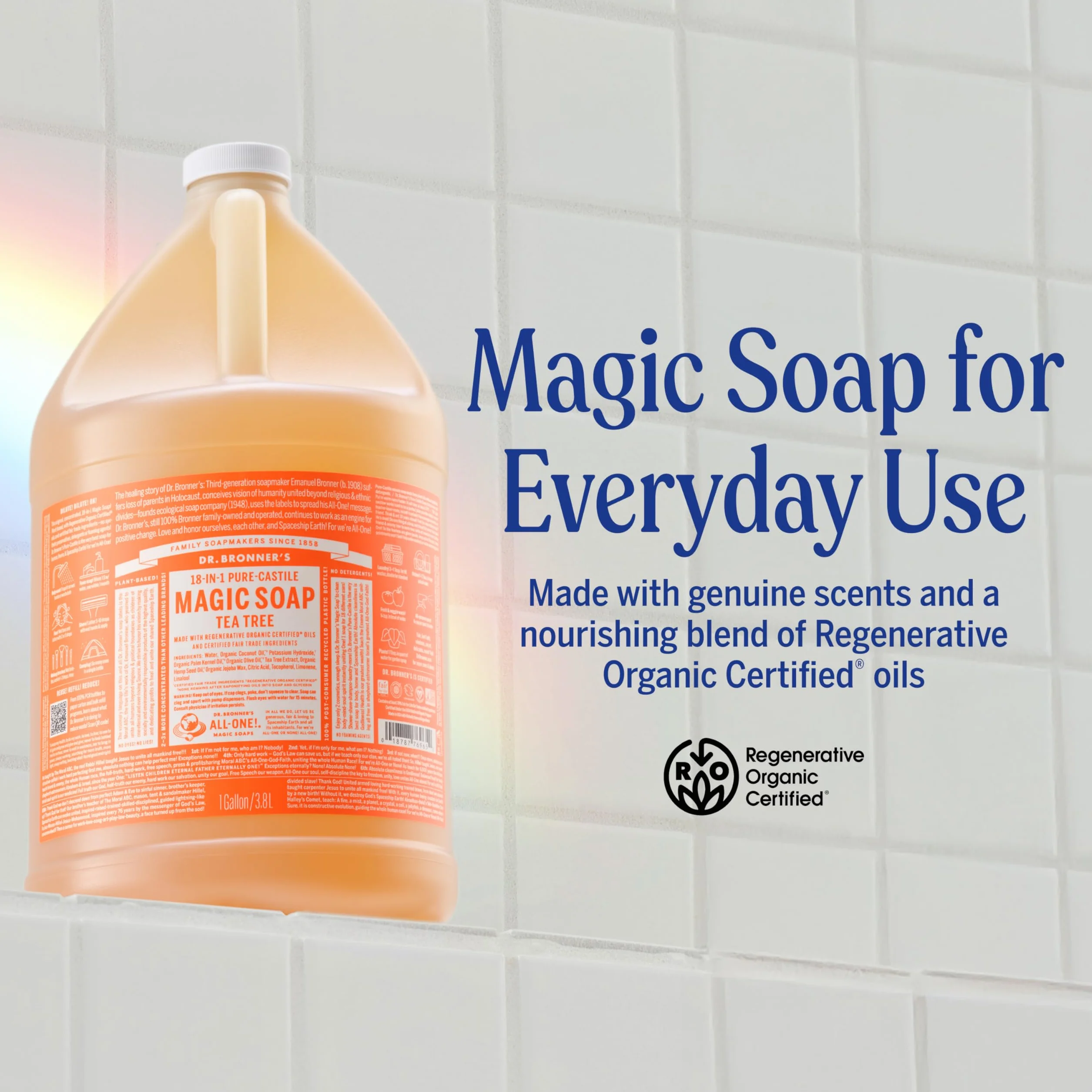 Dr Bronner's Jabón líquido orgánico de árbol de té de castilla 946 ml