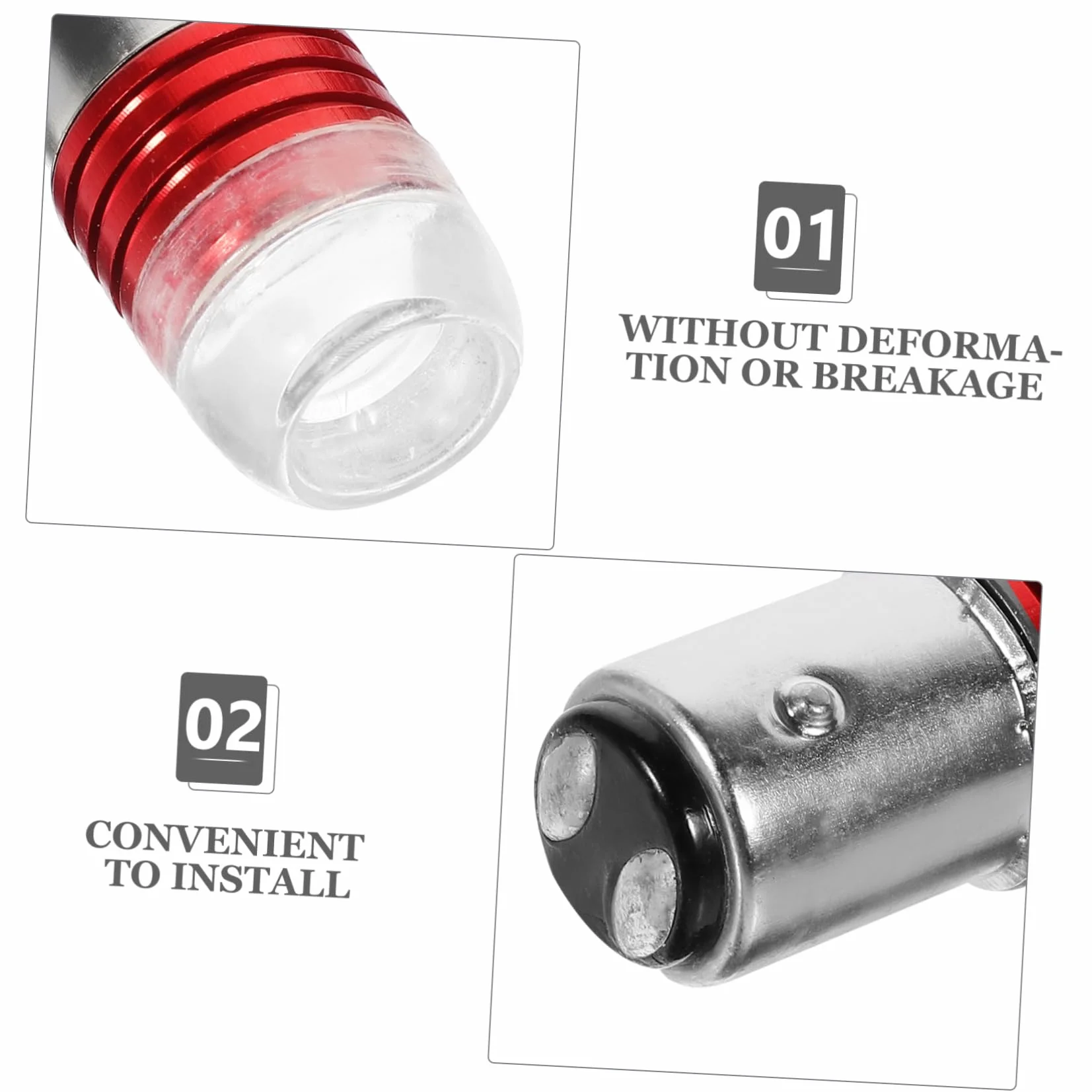 Cabilock Bombilla LED Luz Trasera Roja para Motocicleta de 12 V de Repuesto Aleación de Aluminio y Vidrio, Paquete de 2 Piezas para Reemplazo Fiable