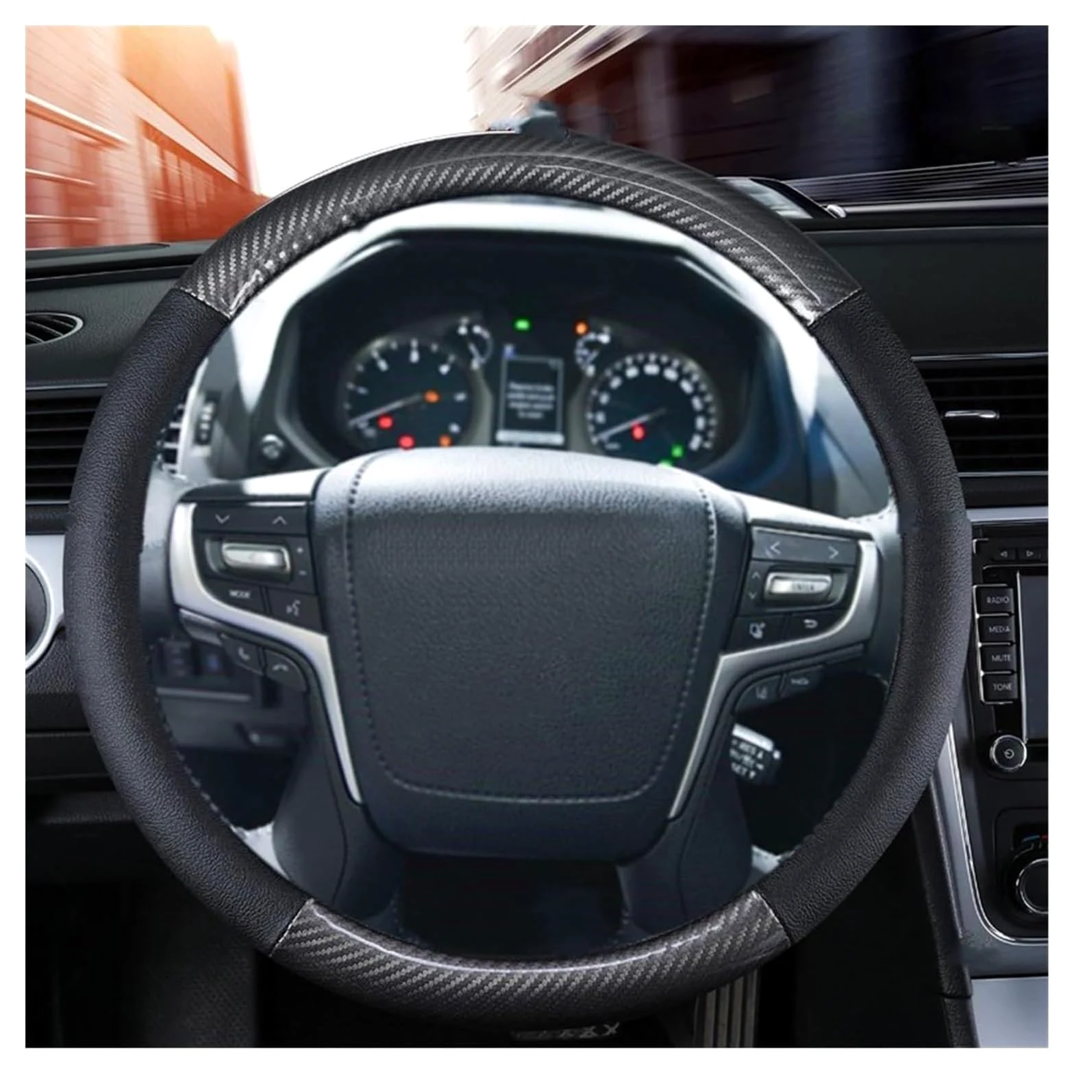 Funda para Volante de Cuatro Estaciones para Toyota Land Cruiser Prado 90 100 120 150 200 300 FJ para Coche Funda para Volante de 40 cm