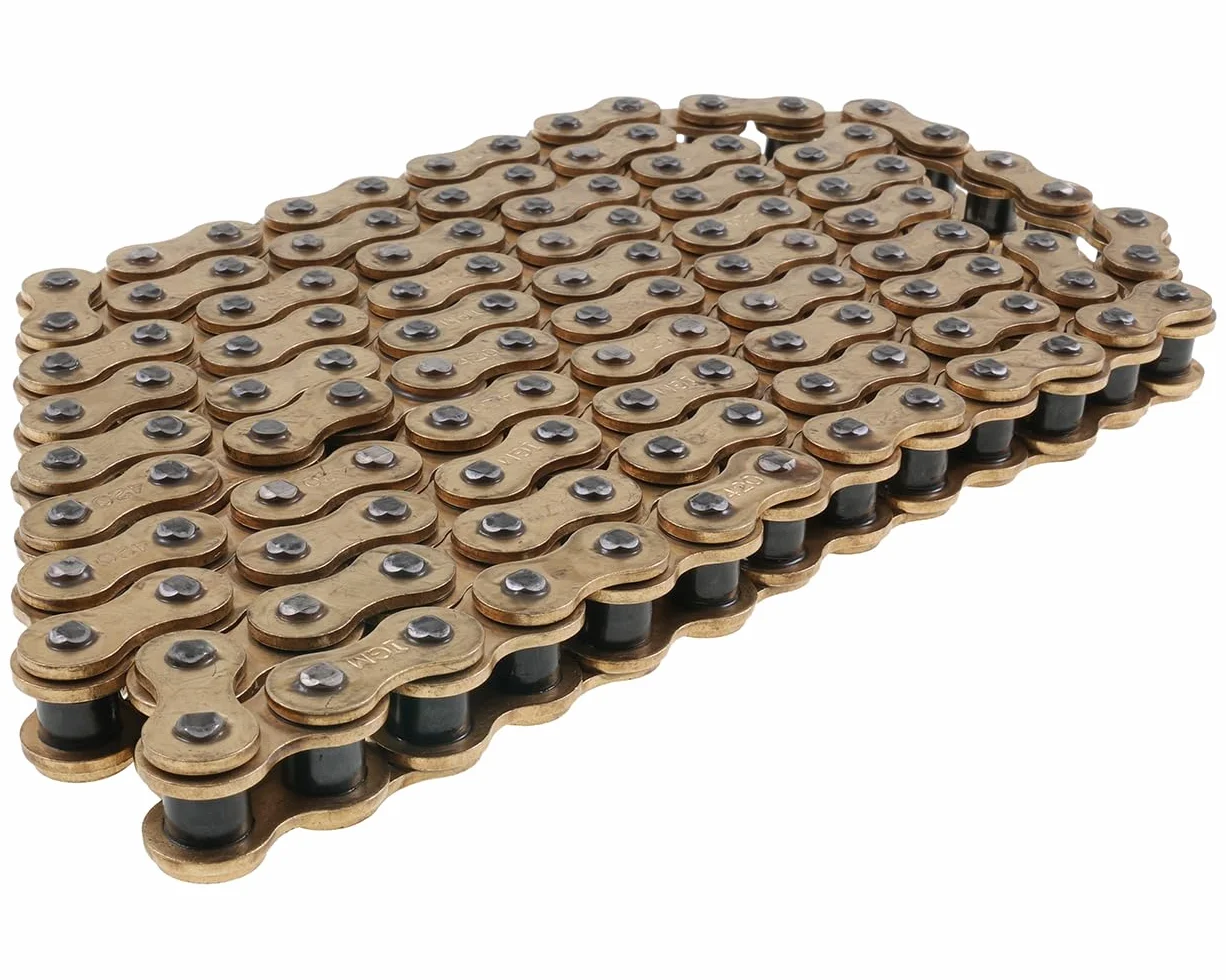 Cadena reforzada abierta dorada 420x122 compatible con Simson S50, S51, mofa, ciclomotor y moto de marchas