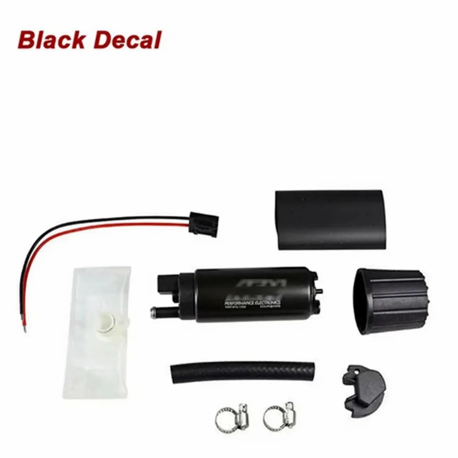 Universal Para Gasolina Bomba de combustible EFI alto flujo para tanque AEM 50-1000 340 LPH con filtro y kit instalación. Compatible Walbro GSS342 50-1210(Black Decal)