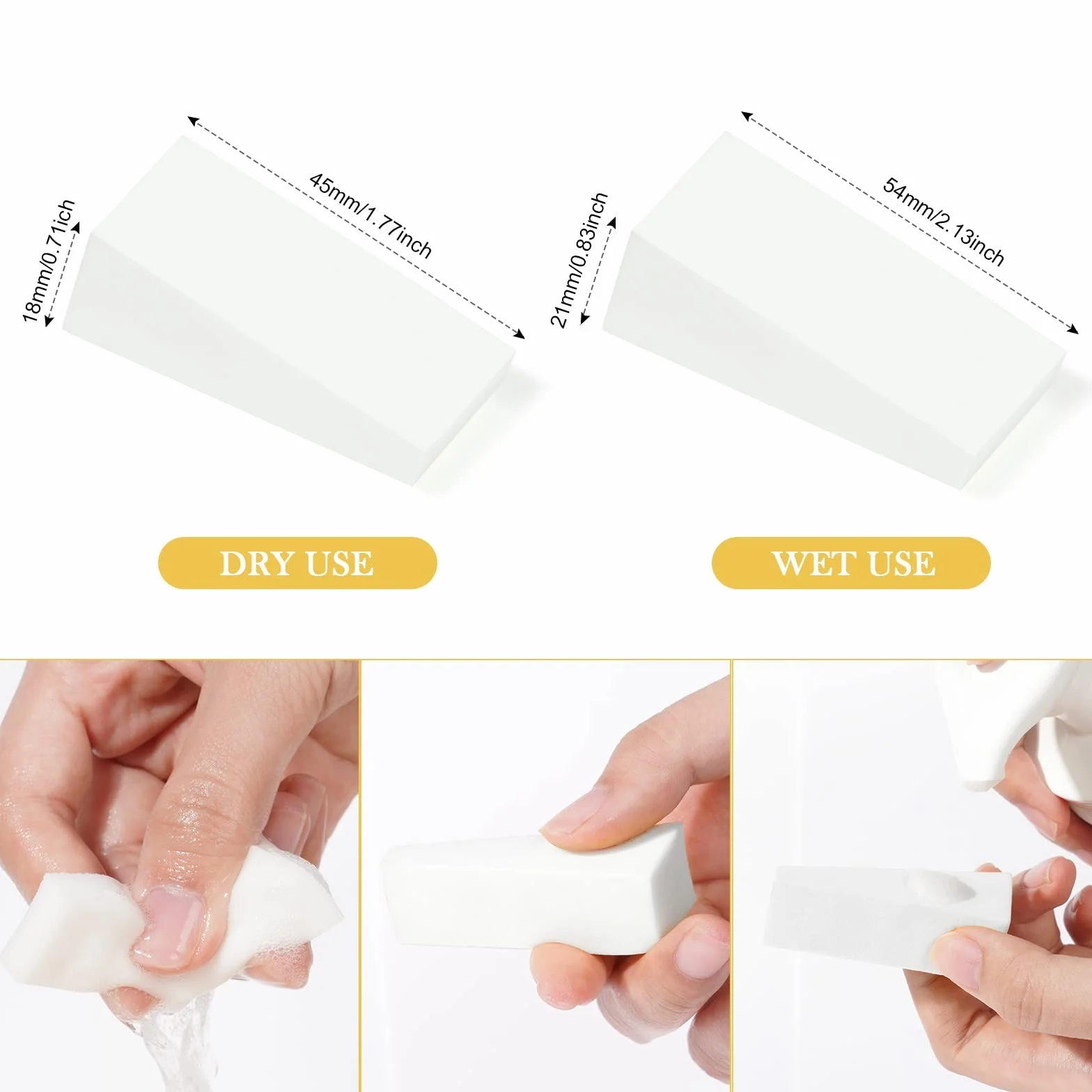 48 Piezas Esponjas de Maquillaje Triangulares Sin Látex - Blanco