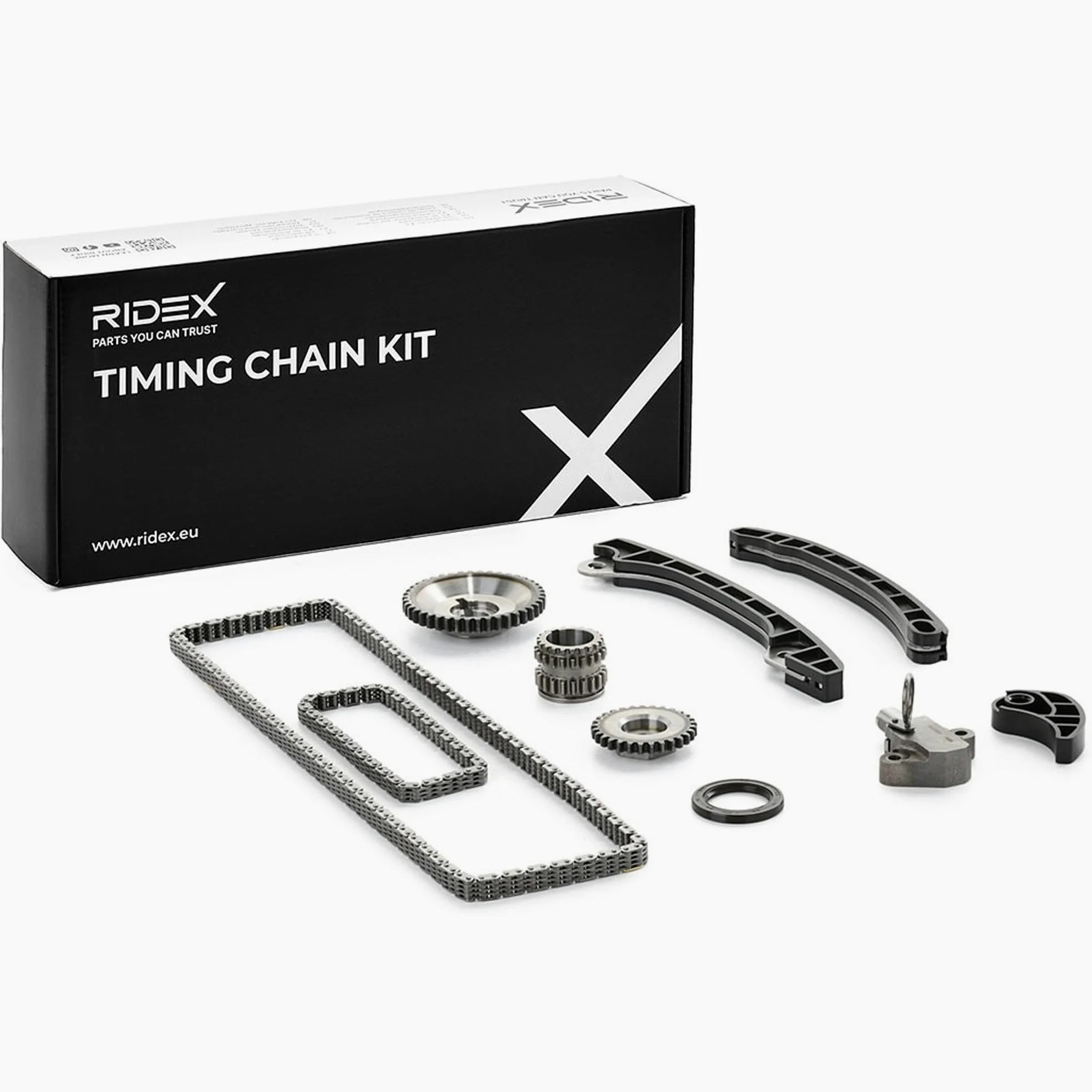 RIDEX 1389T2549 Kit de cadena de distribución con juntas con ruedas dentadas Compatible con NISSAN Qashqai/Qashqai +2 I J10, NJ10