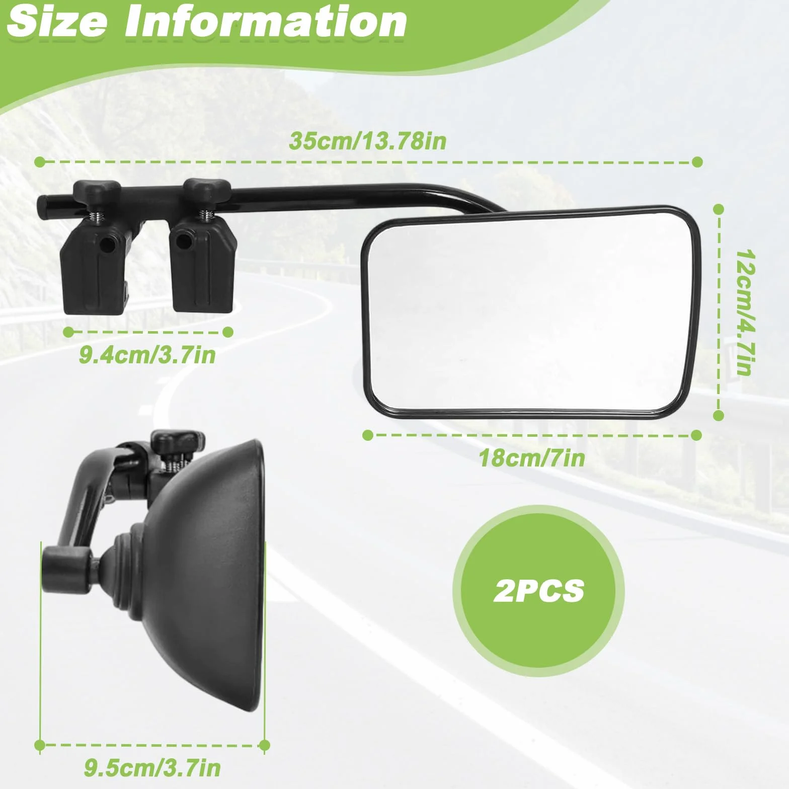 2 Piezas Espejos Retrovisores Caravana, Espejo Exteriores Remolque Ajustable Universal, Espejo Extensión Coche, Espejos Camión para Retrovisor, Caravanas, RV, Vehículos, Autocaravanas, Tractor