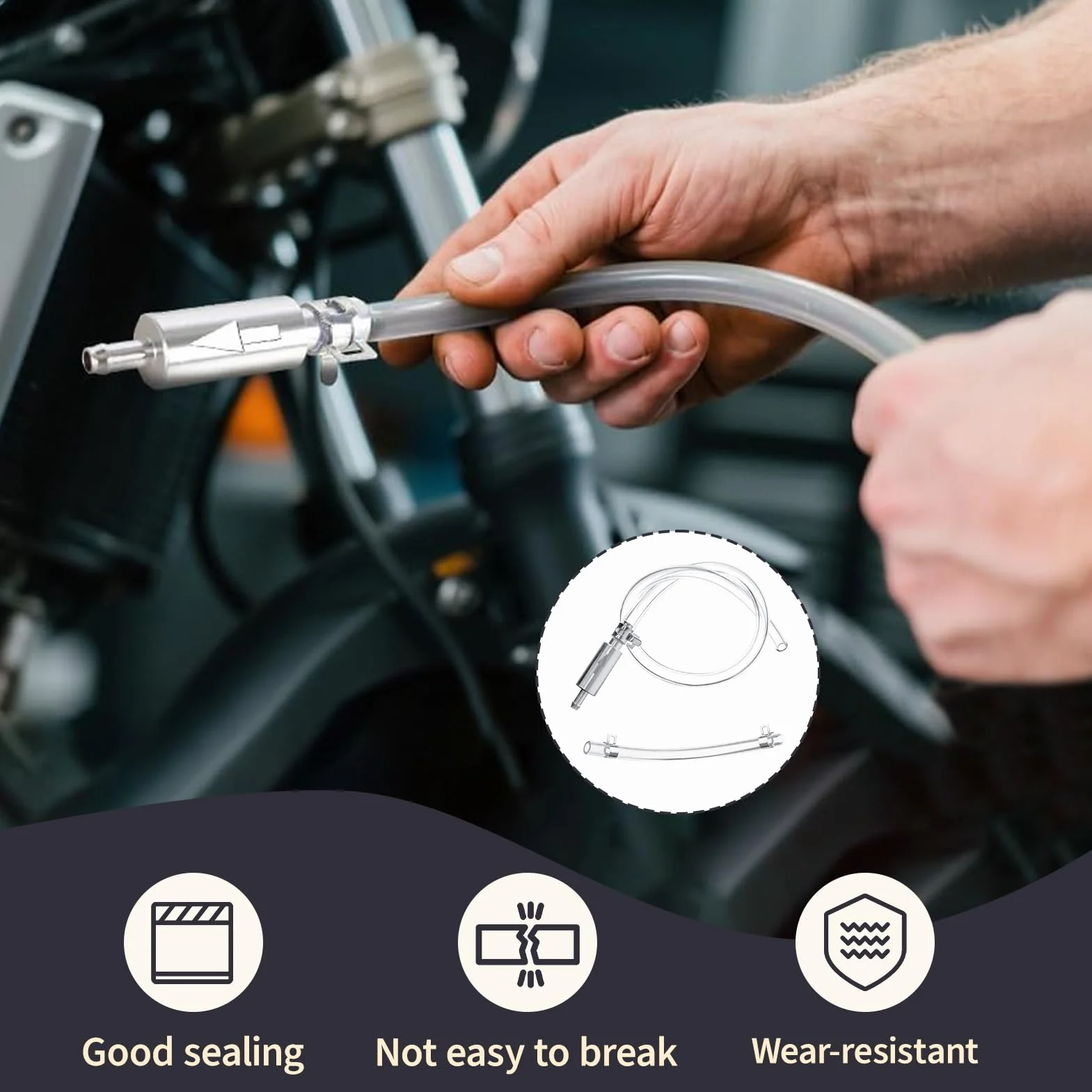 Manguera de Purga Frenos para Moto y Coche Hidráulico, Kit Purga Frenos y Clutch con Válvula Unidireccional Antirretorno, Herramienta de Cambio Universal para Embragues Sistemas de Frenado Hidráulico